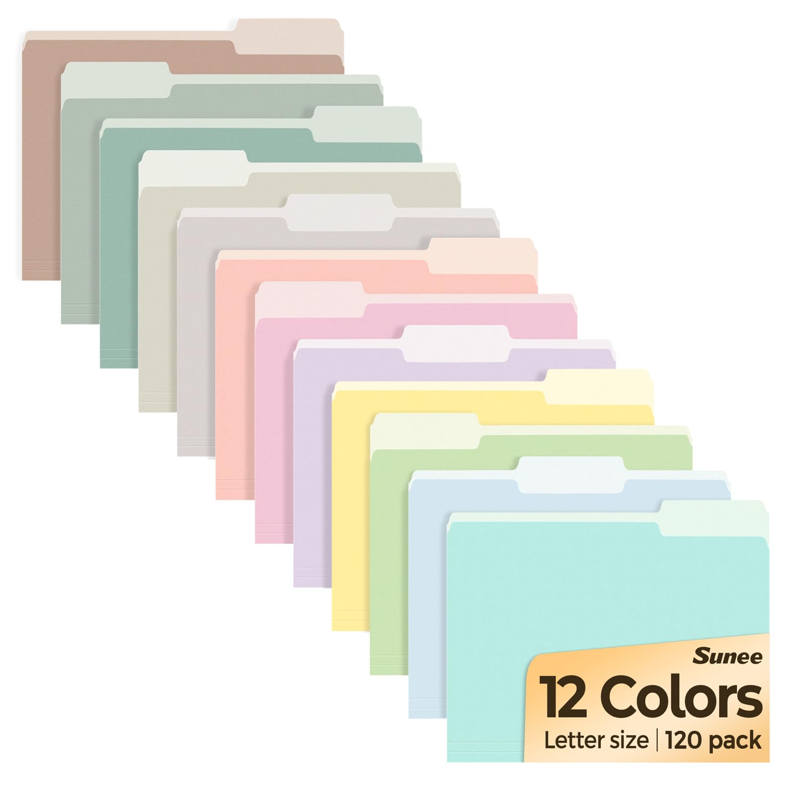 SUNEE 120 Assorted-Color File Folders