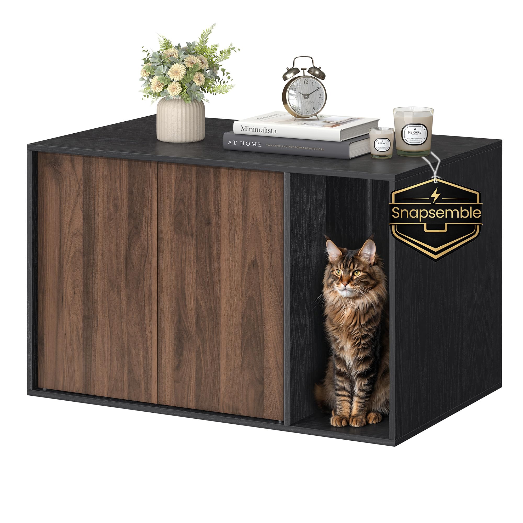 SONGMICS HOME Snapsemble Cat Litter Box Enclosure
