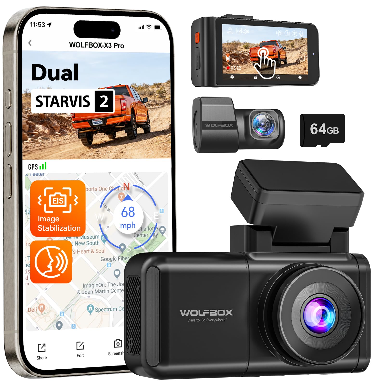 WOLFBOX X3 PRO Dash Cam