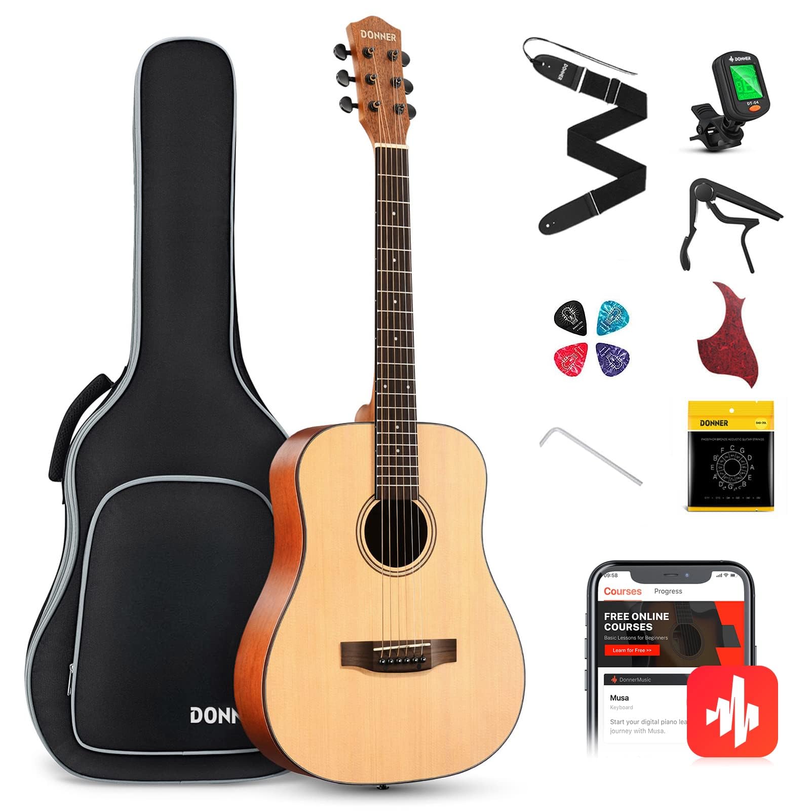 Donner 36-inch 3/4 Acoustic Guitar Kit