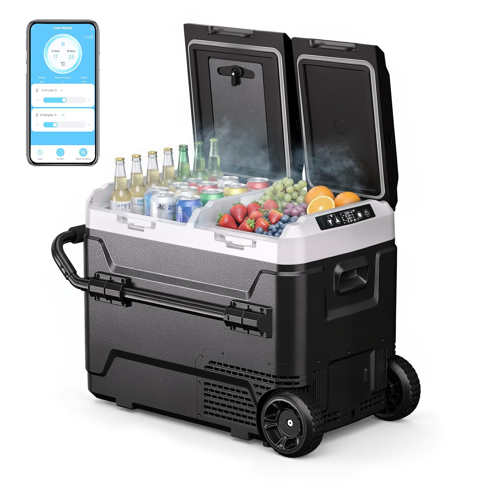 HCALORY 53QT Dual Zone Car Refrigerator