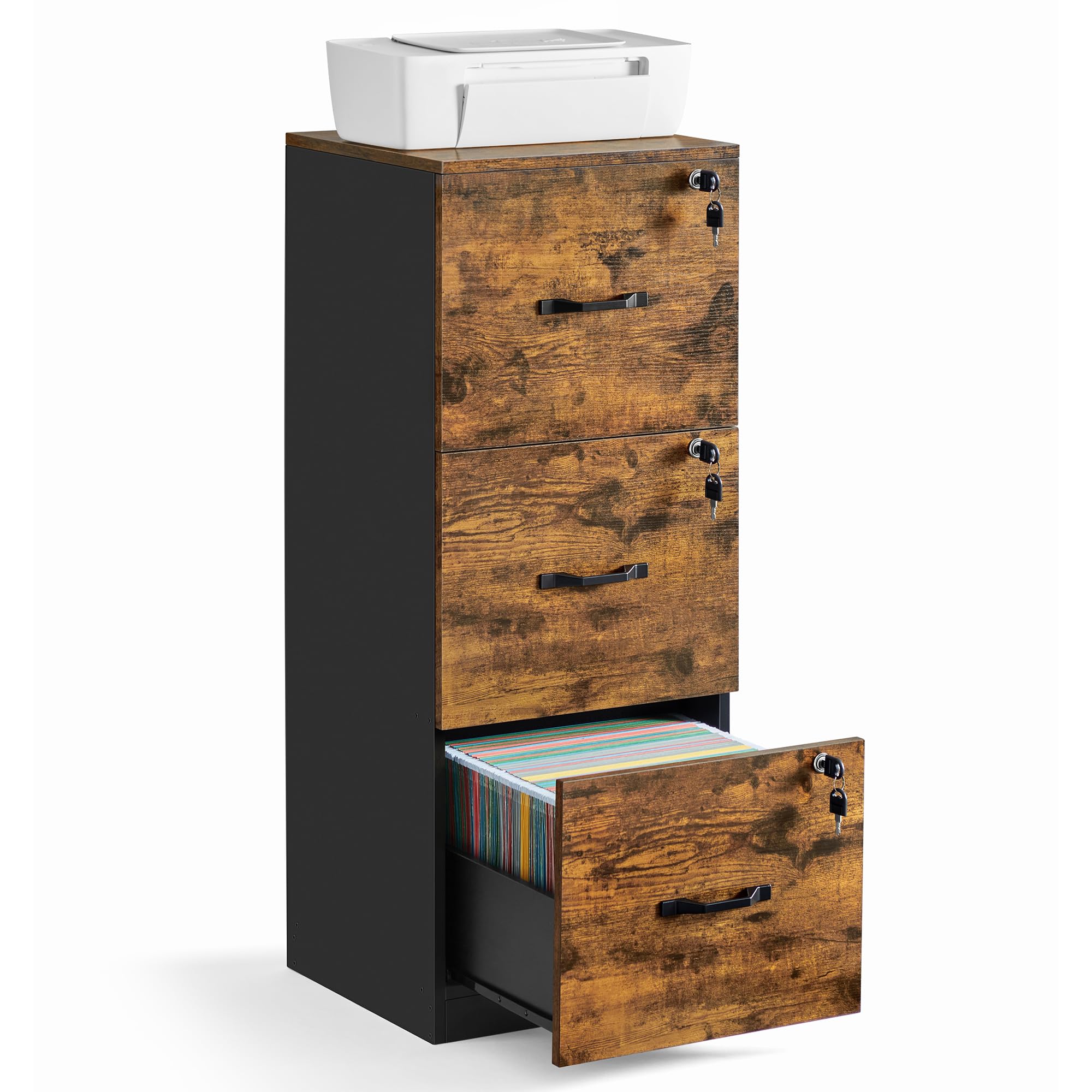 VASAGLE CUSTOS 3-Drawer File Cabinet