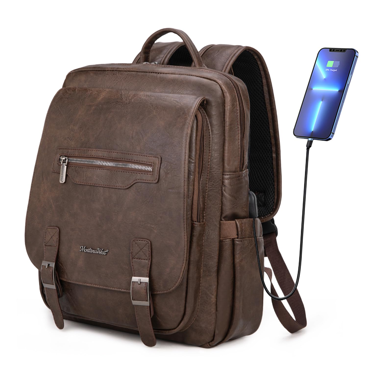 Montana West 15.6-Inch Coffee Laptop Backpack