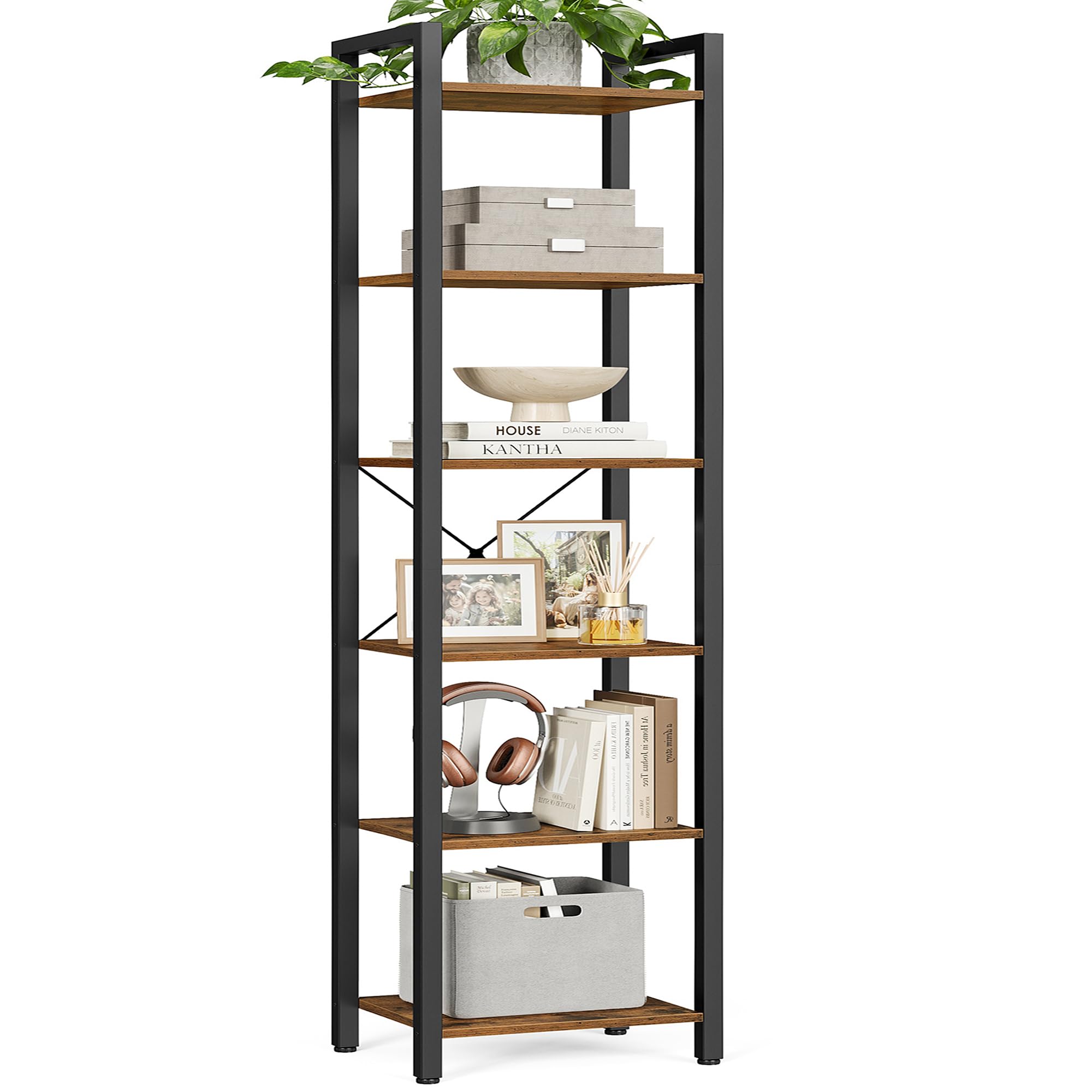 VASAGLE 6-Tier Narrow Bookshelf