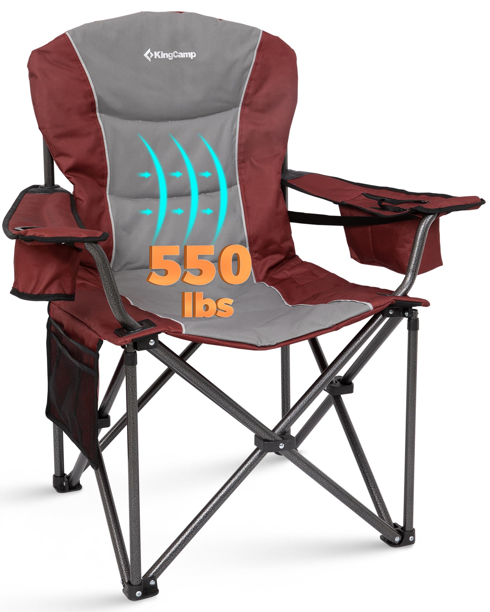 KingCamp Oversized Camping Chair with Adjustable Lumbar Support