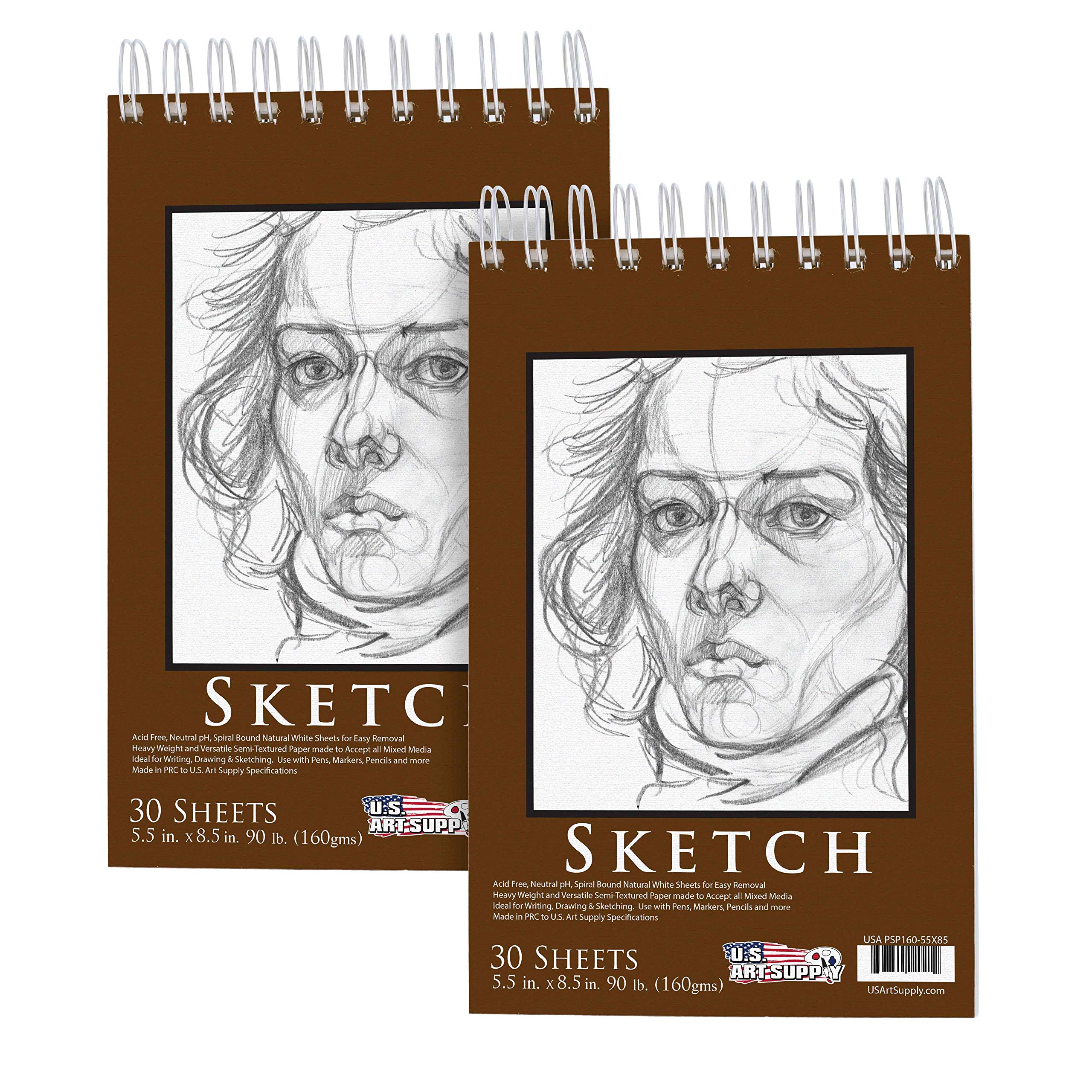 U.S. Art Supply 5.5 x 8.5 Heavyweight Sketch Pad