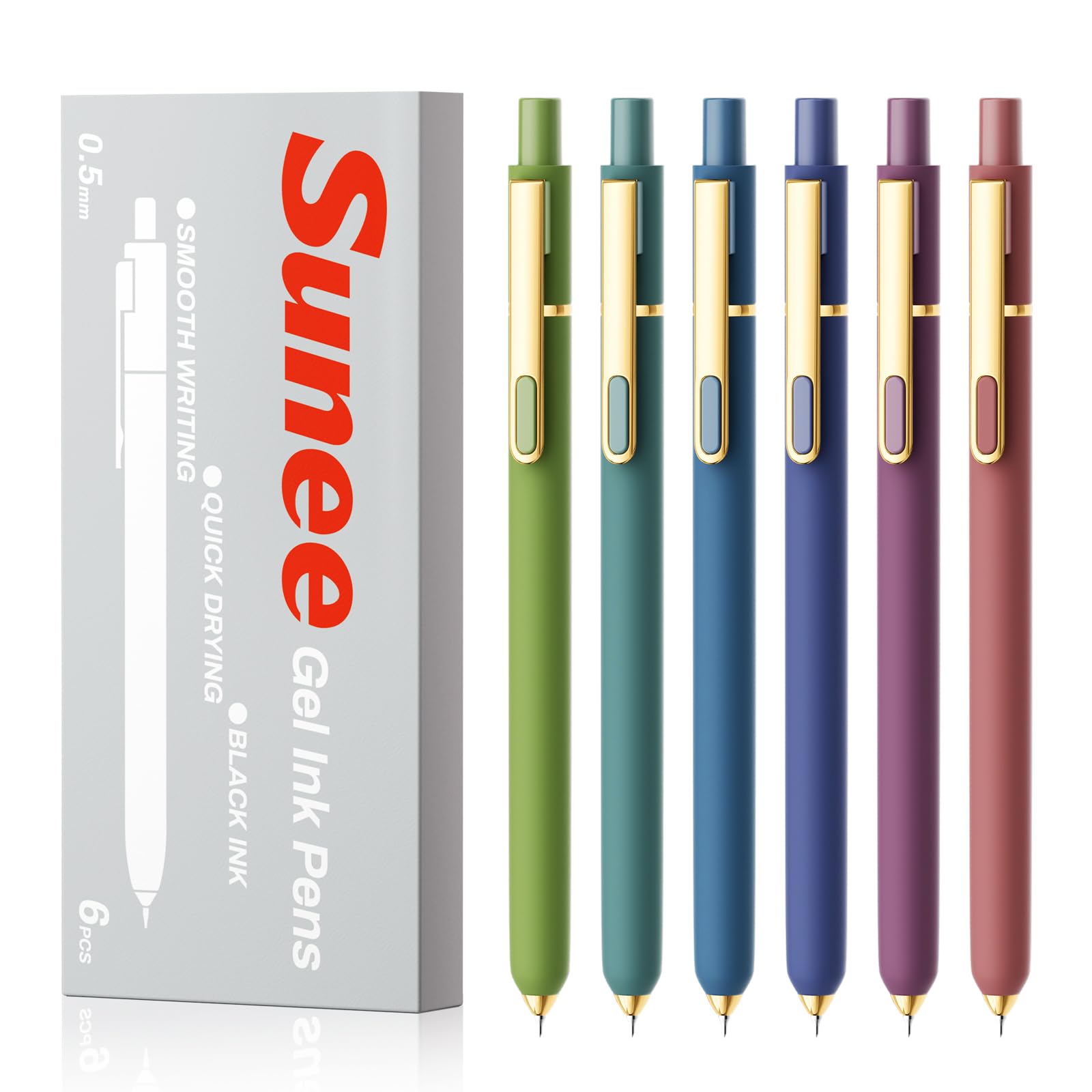 SUNEE Gel Pens, 6 Pack