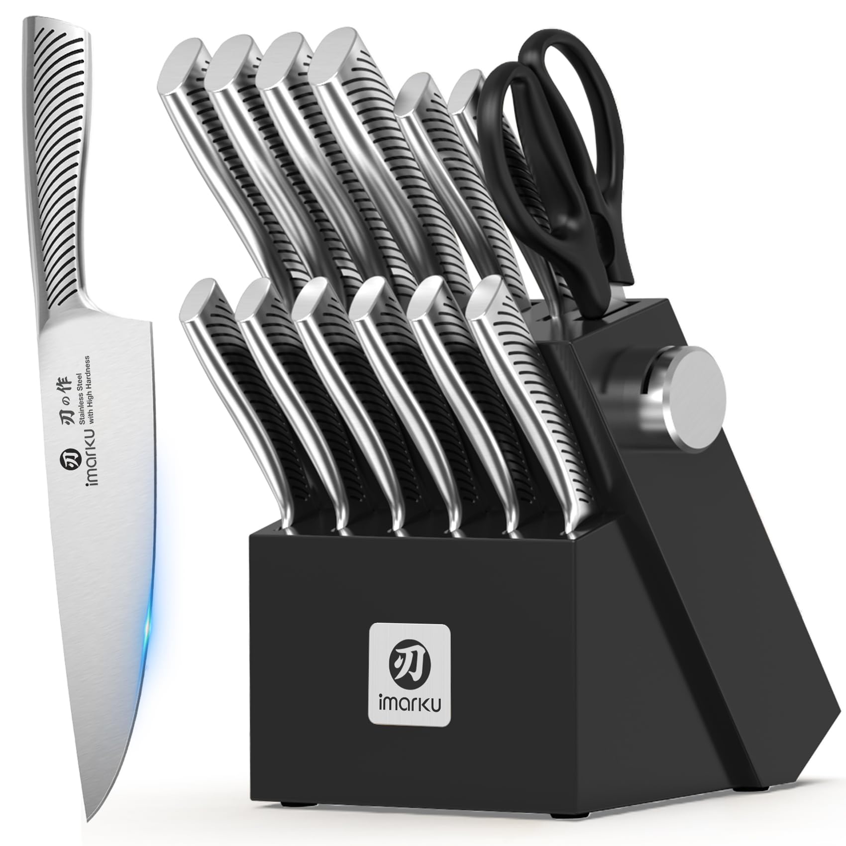 imarku 14-Piece Black Block Set
