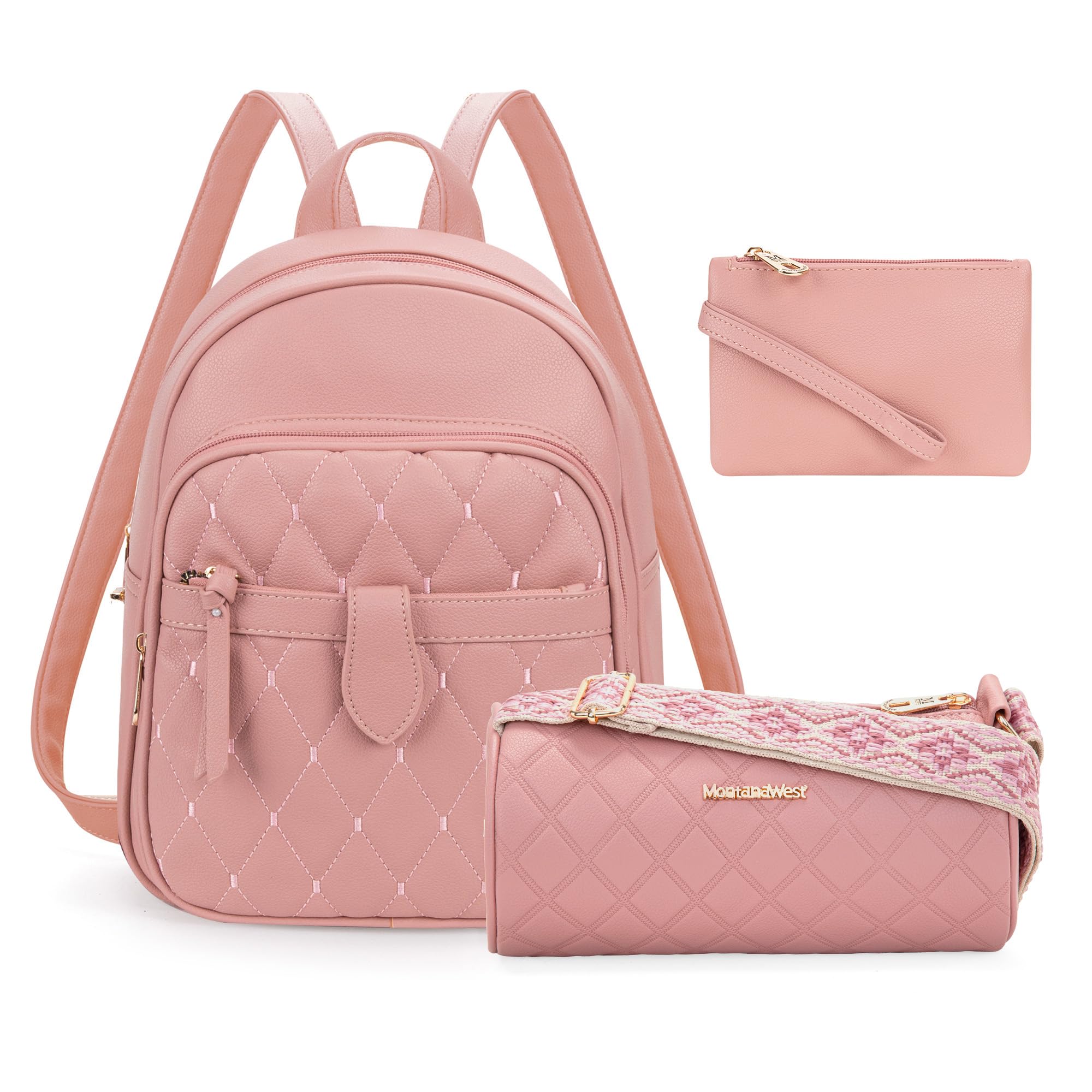 Montana West 3-Piece Anti-Theft Backpack Purse Set