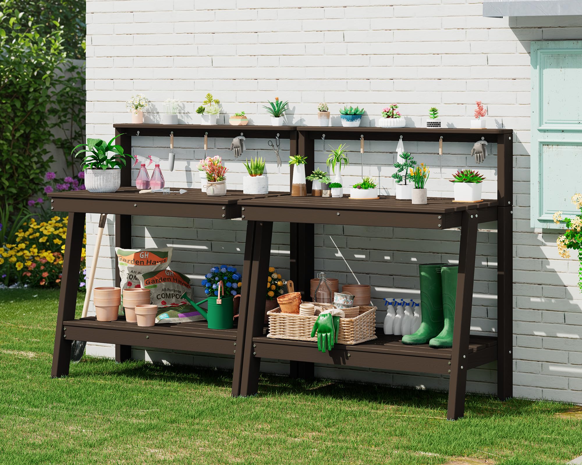 SERWALL 3-Tier Outdoor Potting Bench
