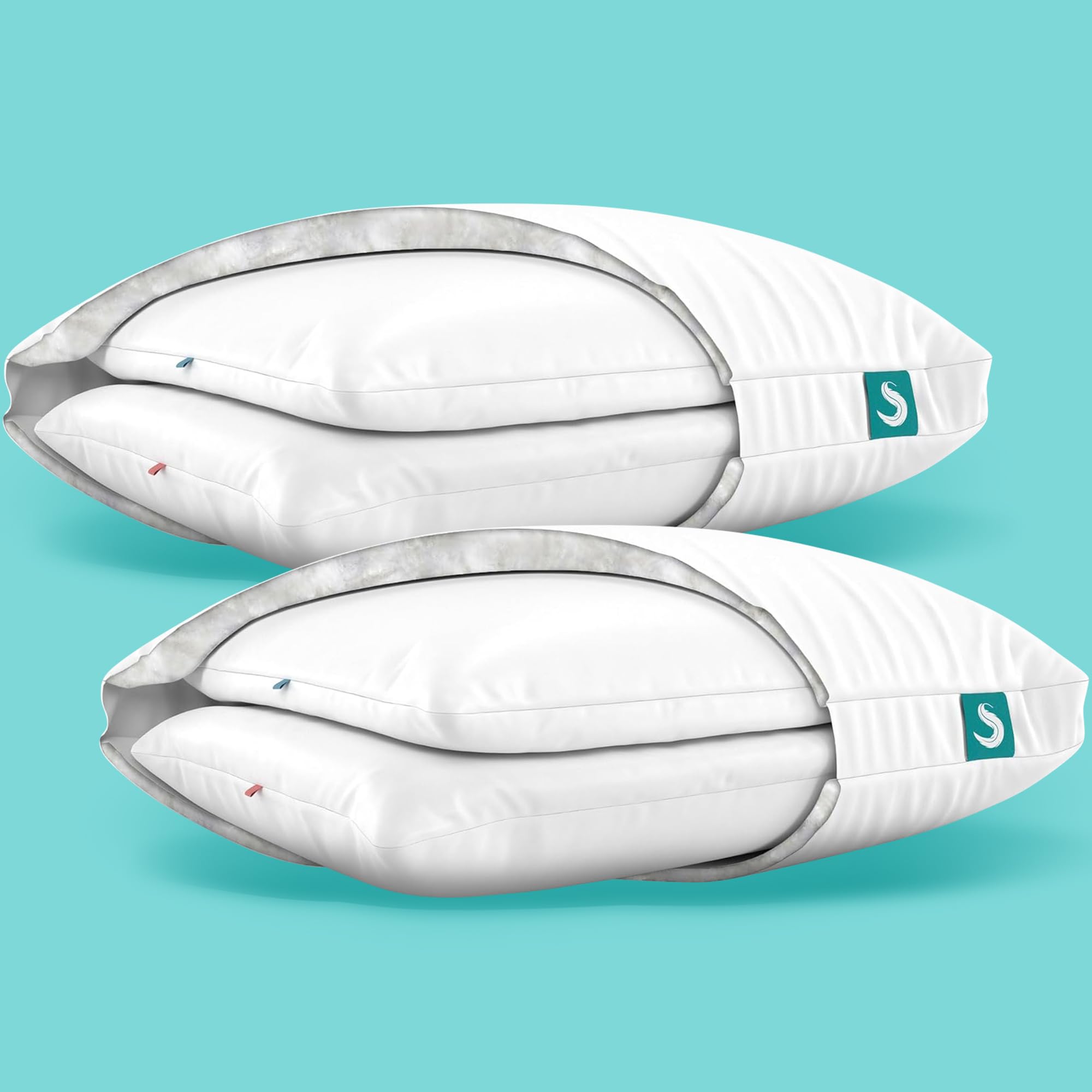 Sleepgram Cooling Bed Pillows, 2-Pack