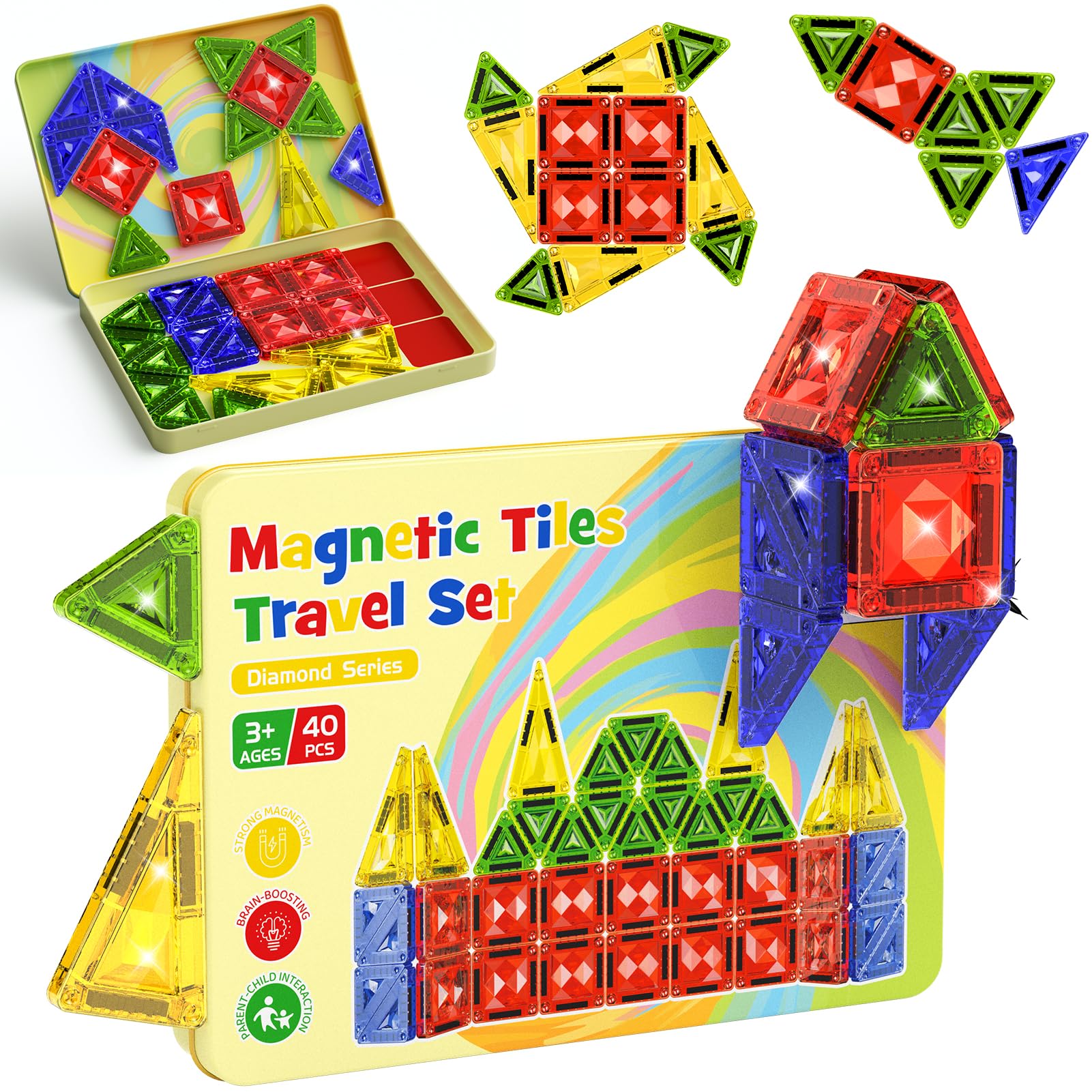 STEM MATCH Mini Magnetic Tiles 40-Piece Set