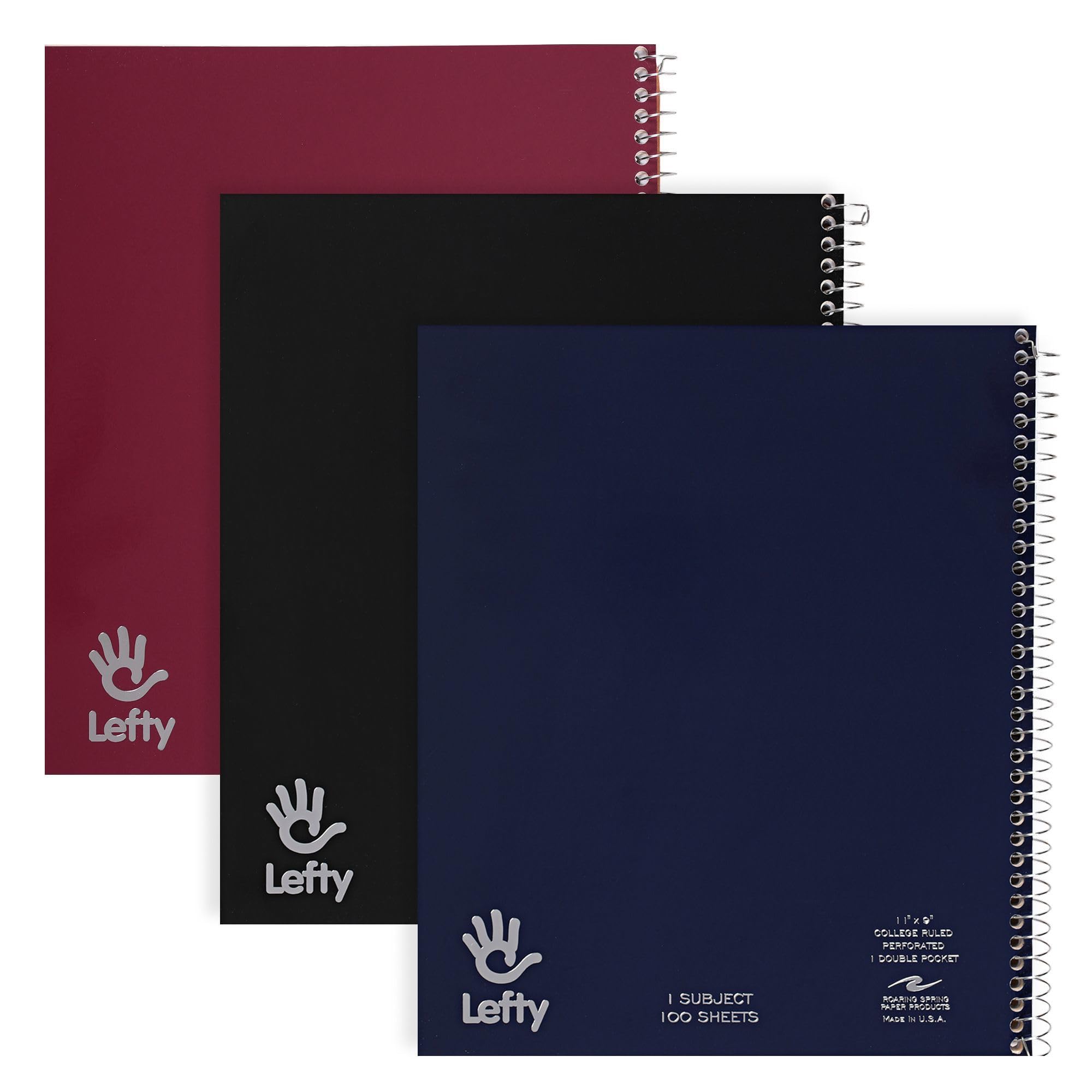 Roaring Spring Lefty Notebook, 3-Pack