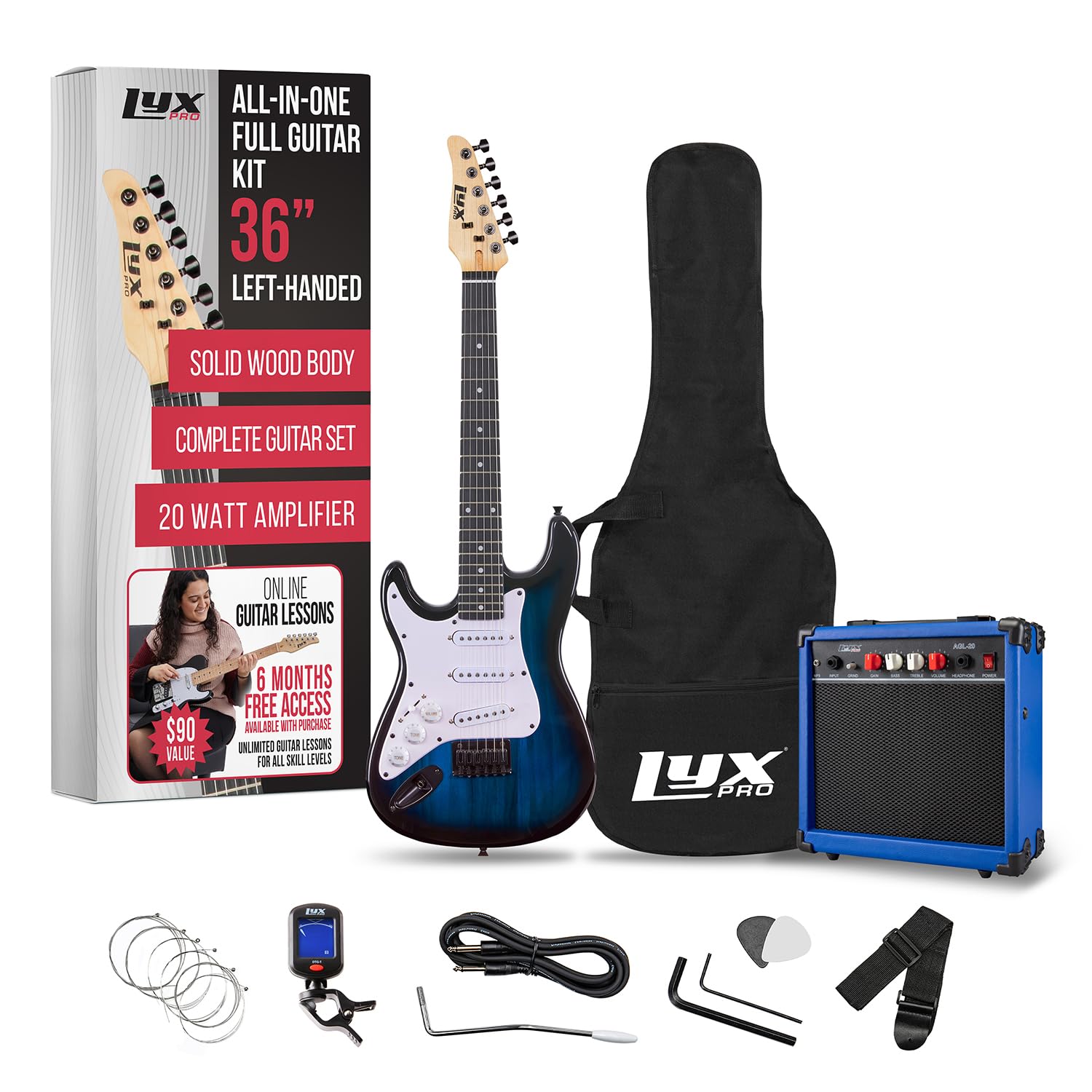 LyxPro Left Hand 36 Inch Kids Guitar Kit