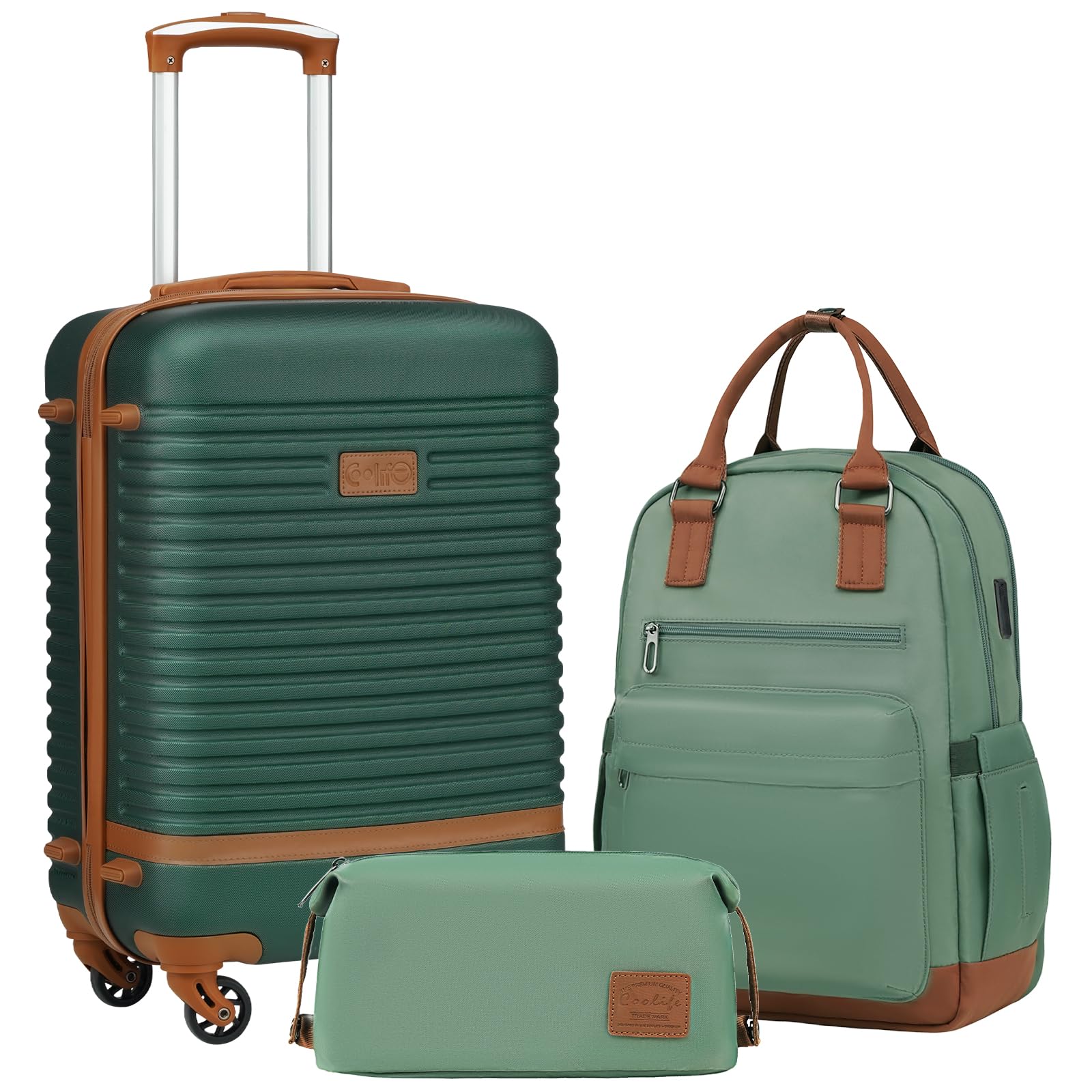 Coolife 3-Piece Carry-On Set
