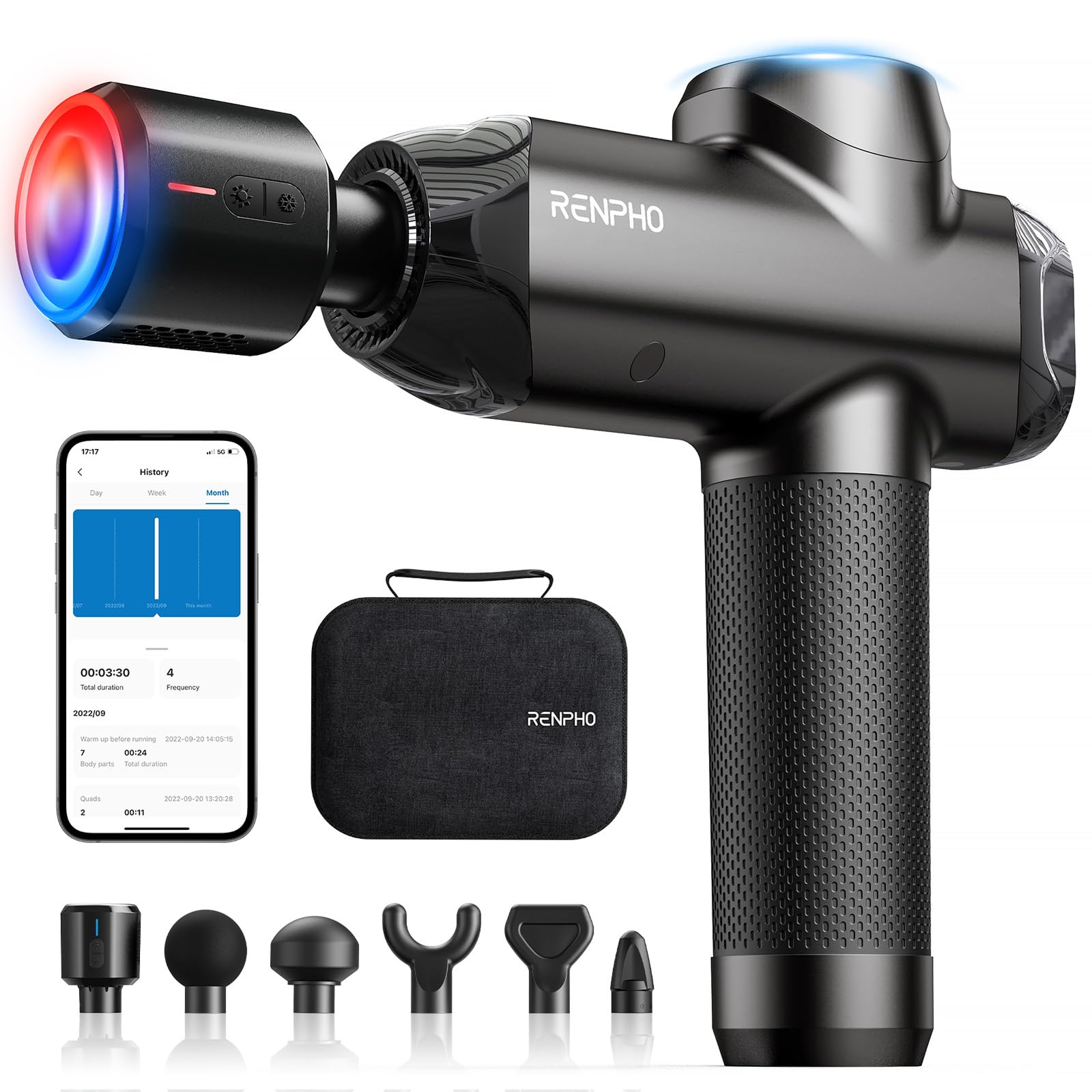 RENPHO Thermacool Massage Gun with Heat and Cold