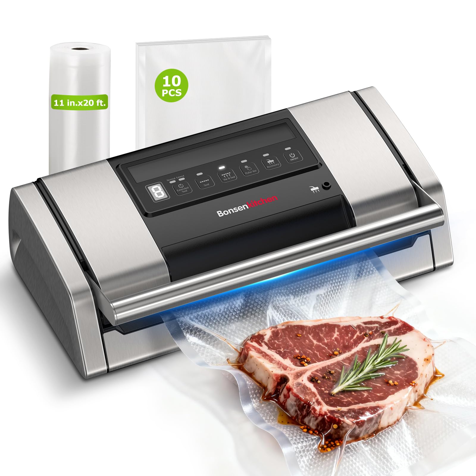 Bonsenkitchen Vacuum Sealer with Digital Timer