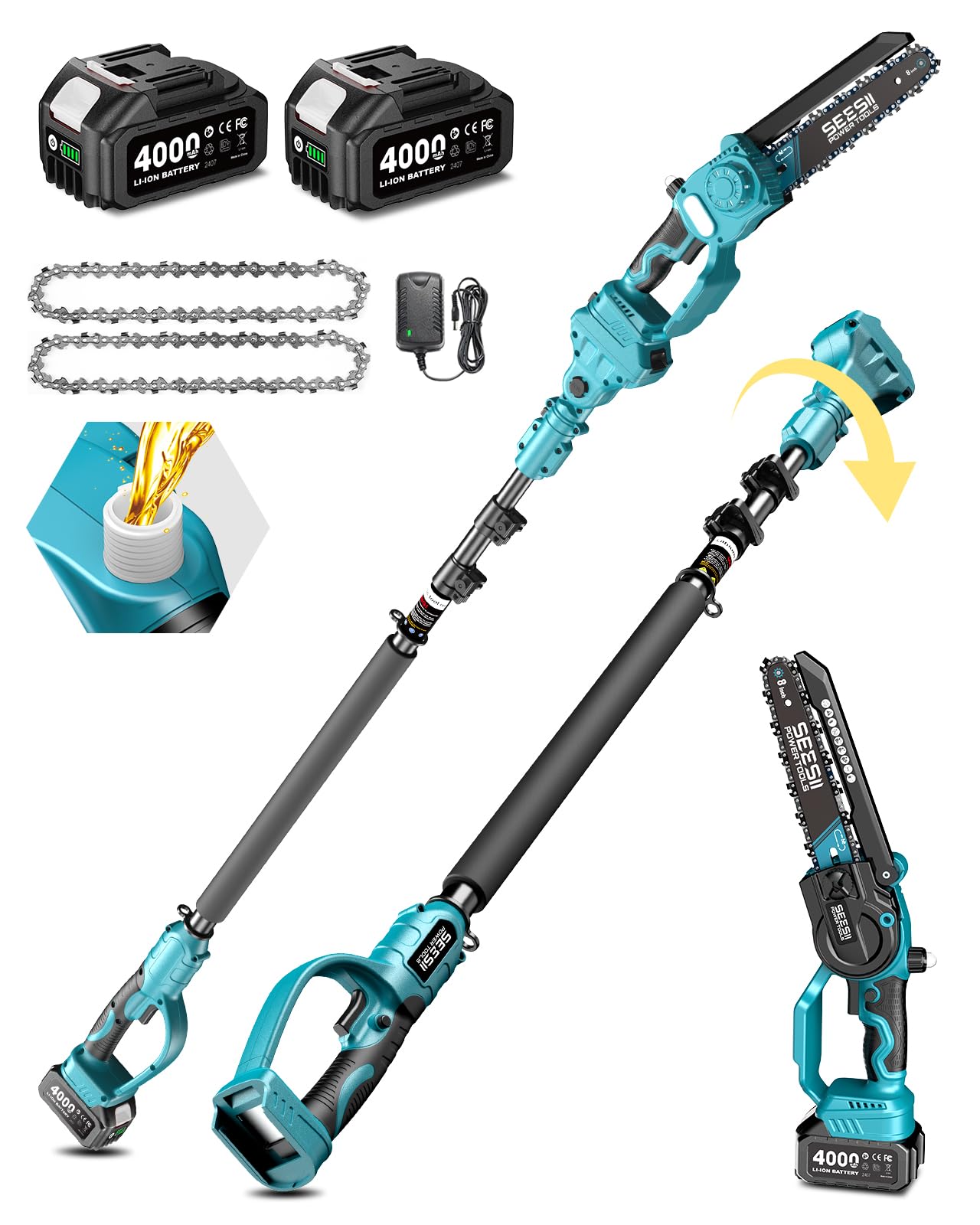 SEESII P8 Ace 8-Inch Pole Saw & Mini Chainsaw