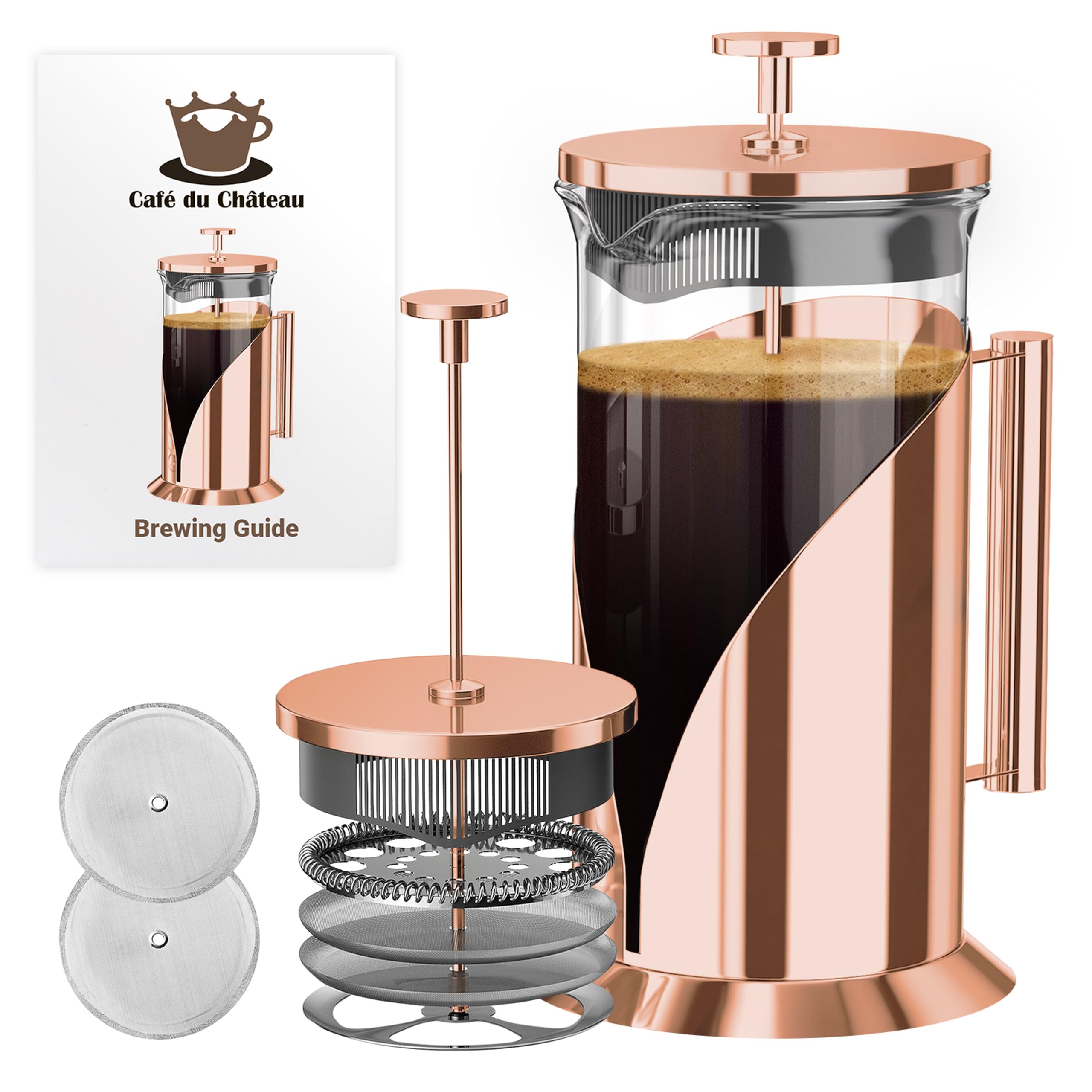 Cafe Du Chateau French Press, 34 oz