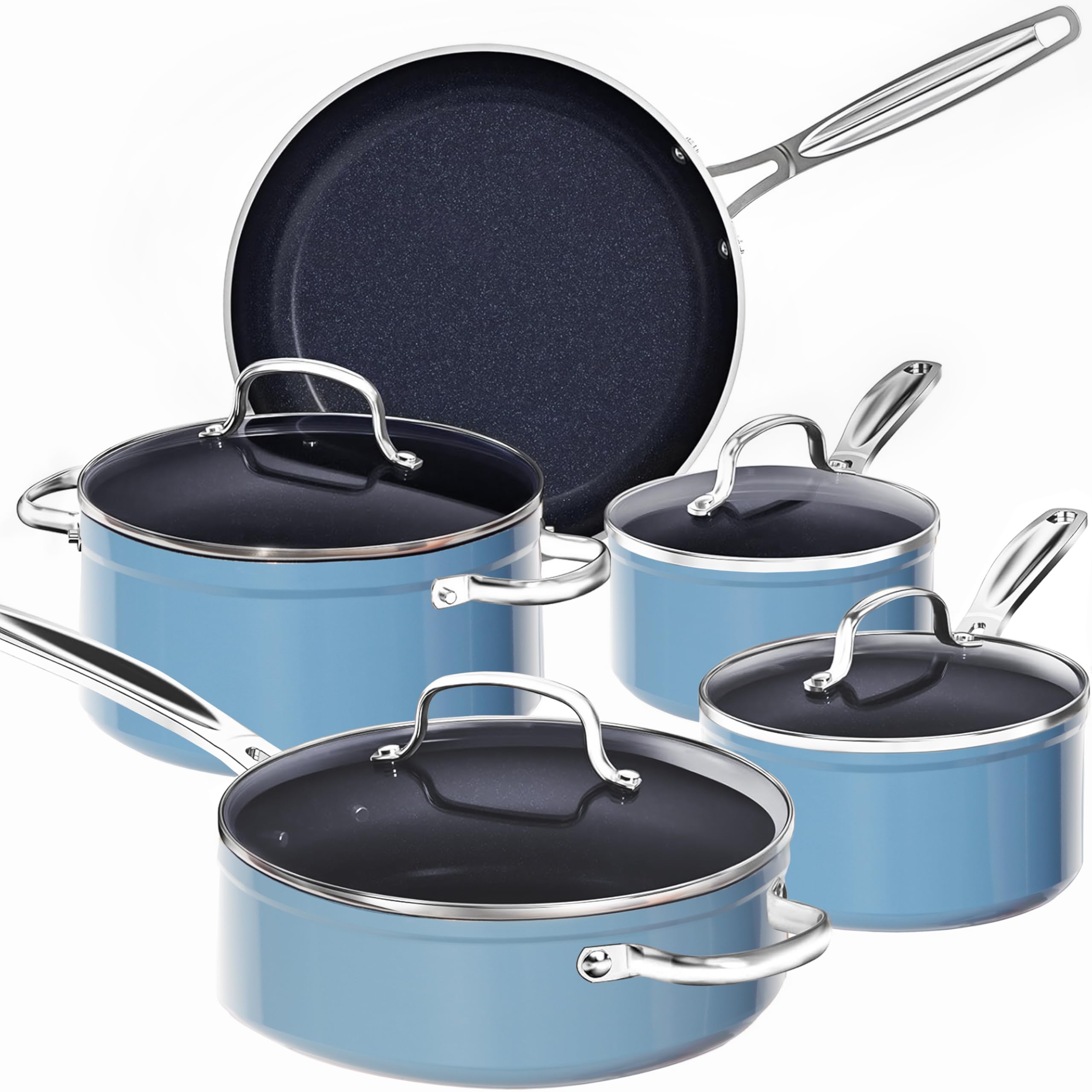 Nuwave 9-Piece Duralon Blue Set