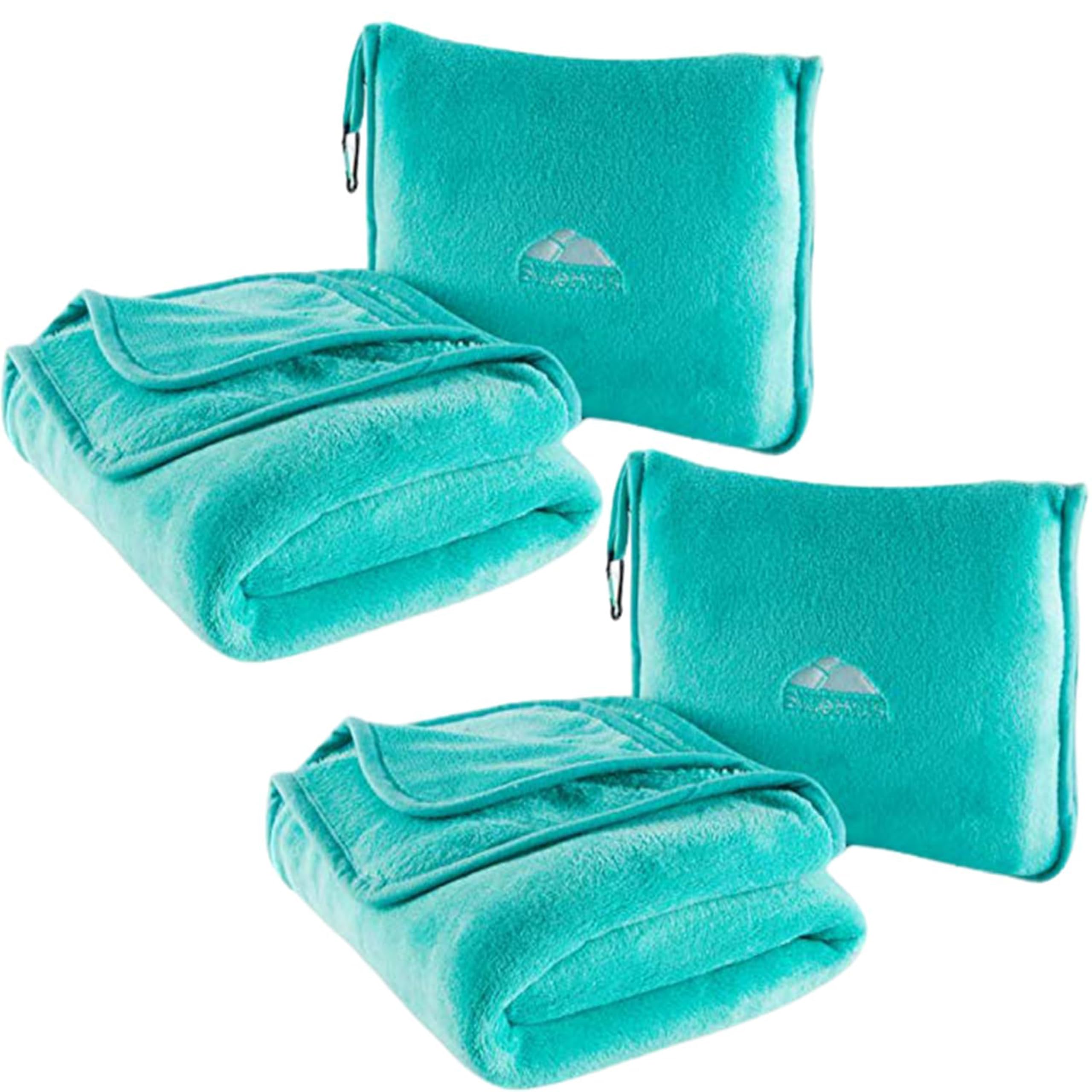 BlueHills Travel Blanket 2-Pack, Teal Green