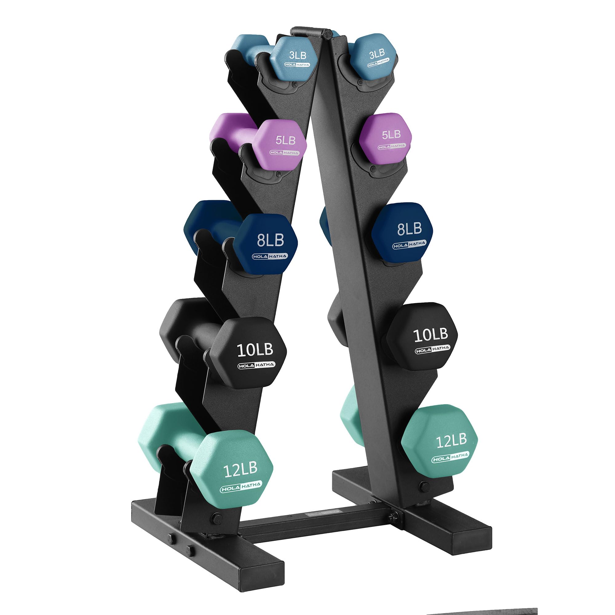 HolaHatha Dumbbell Set with Rack