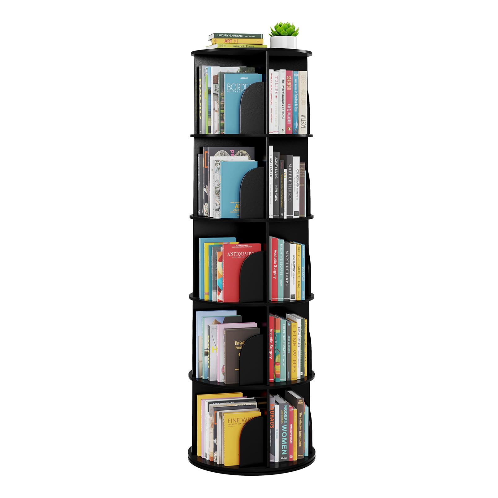 SpaceAid 5-Tier Rotating Bookshelf