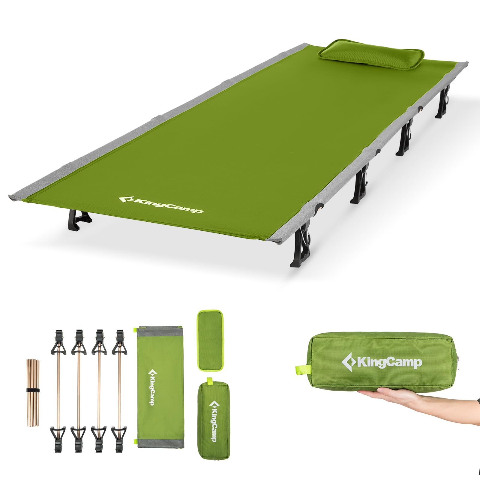 KingCamp Ultralight Camping Cot with Pillow