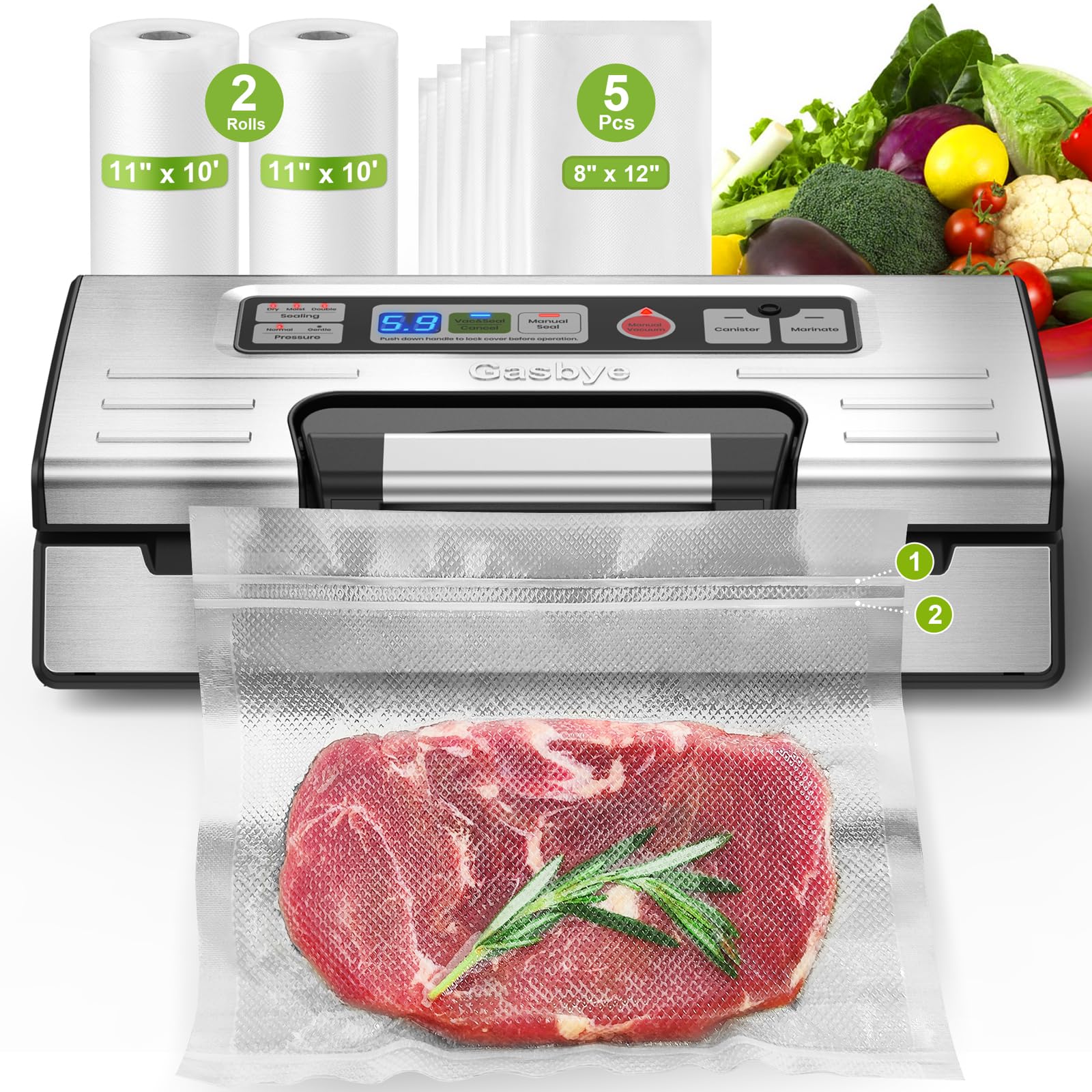 Gasbye 95kPa Precision Vacuum Sealer