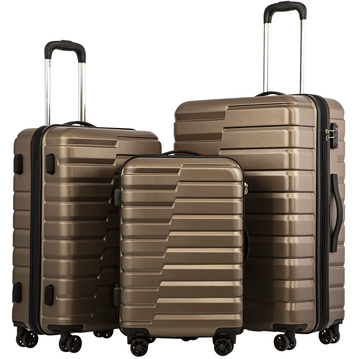 Coolife Luggage Sets, 3 Piece Hard Shell Suitcase Set