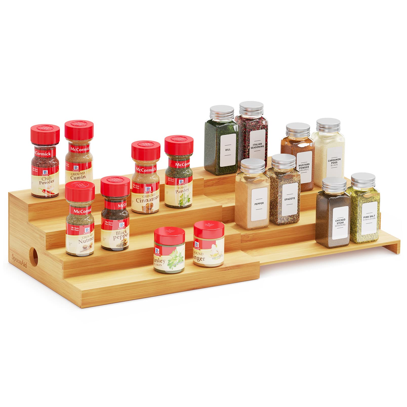 SpaceAid Natural Bamboo Spice Rack