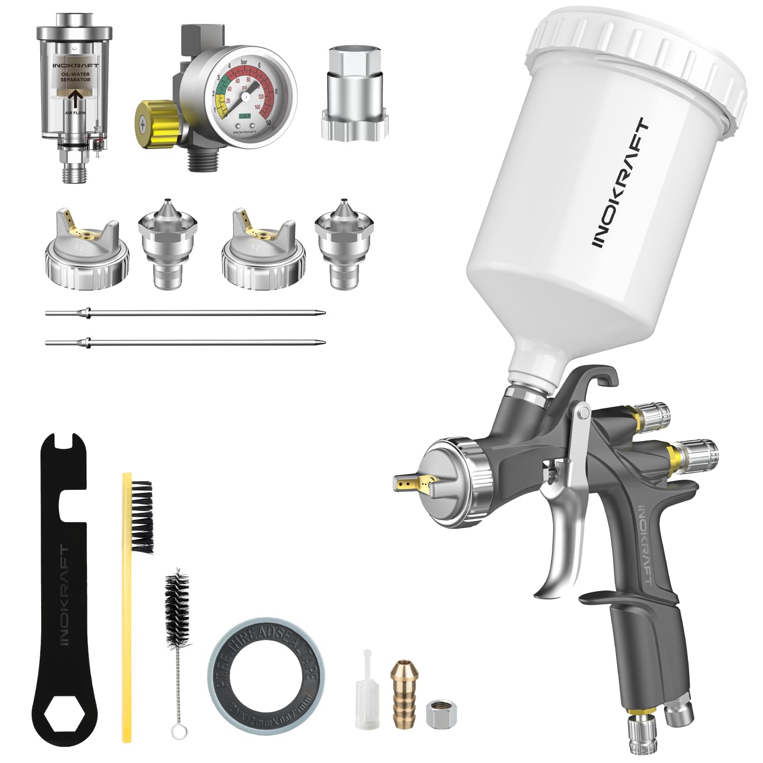 InoKraft D1 LVLP Air Spray Gun Kit