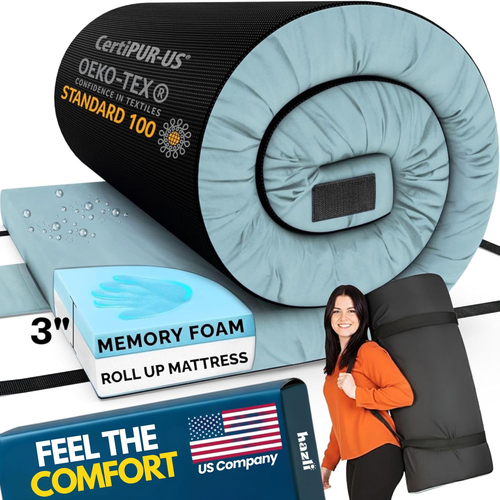 Hazli Matrix Memory Foam Camping Mattress Pad