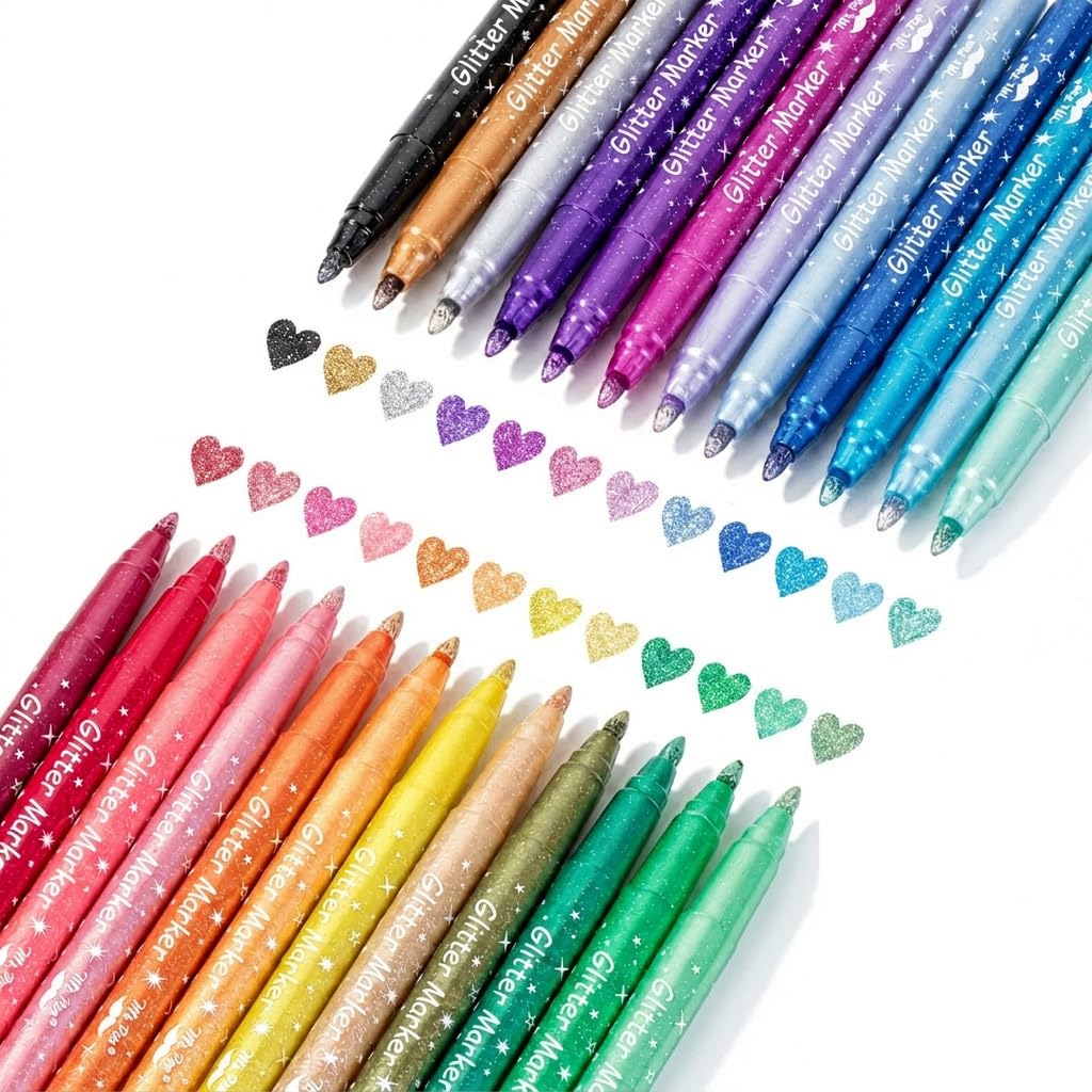 Mr. Pen Glitter Marker Pens, 24 Pack