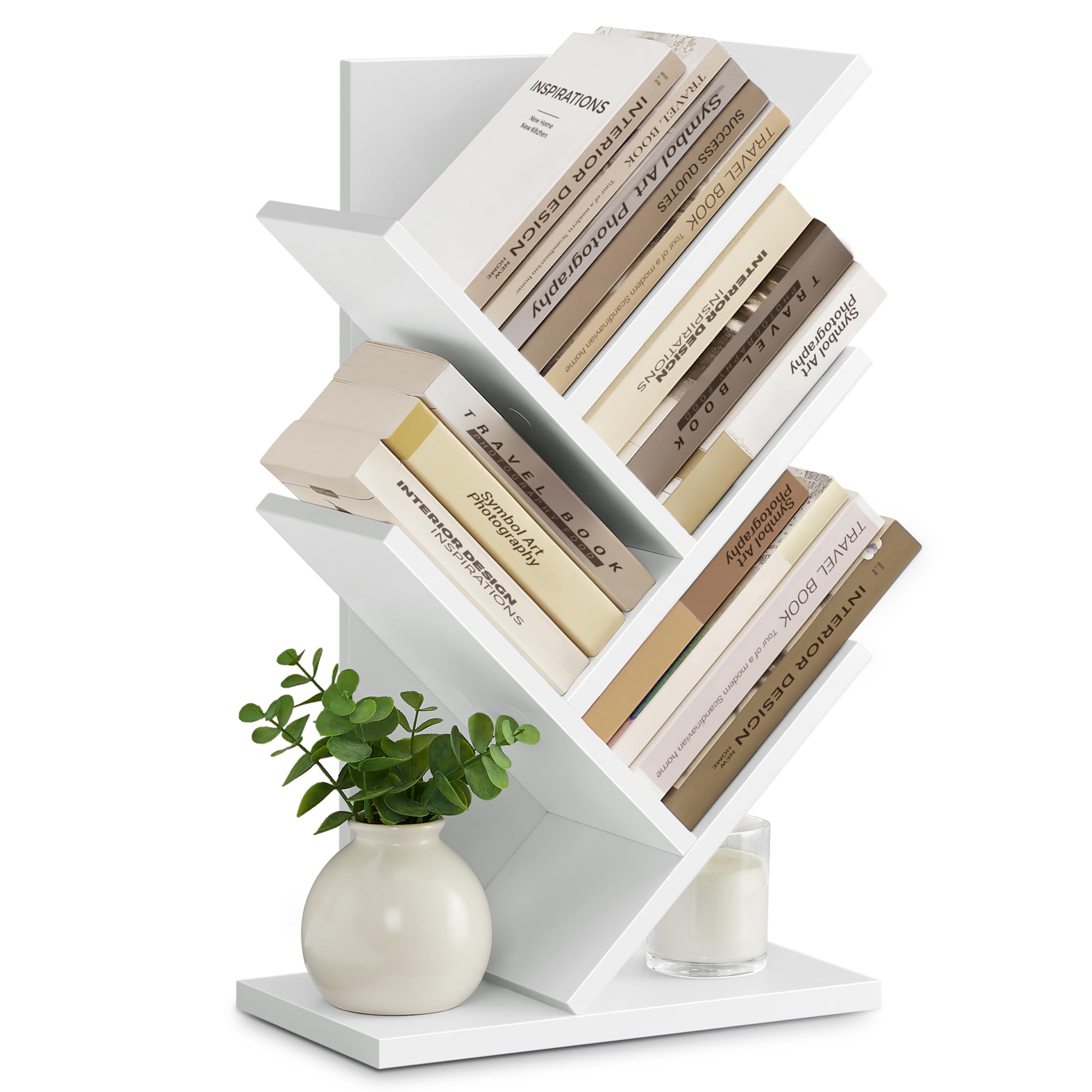 VASAGLE Tree Bookshelf, 5-Tier, Cloud White