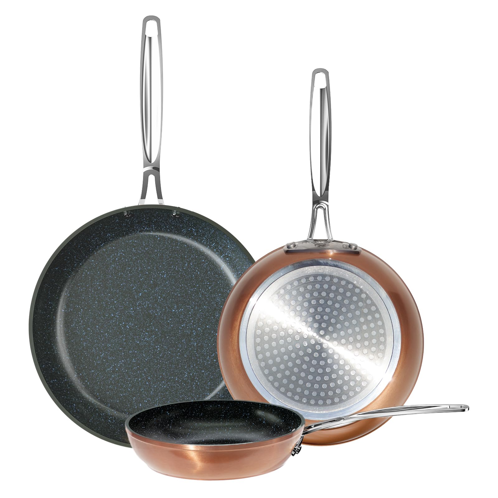 Nuwave 3-Piece Duralon Blue Frying Pan Set