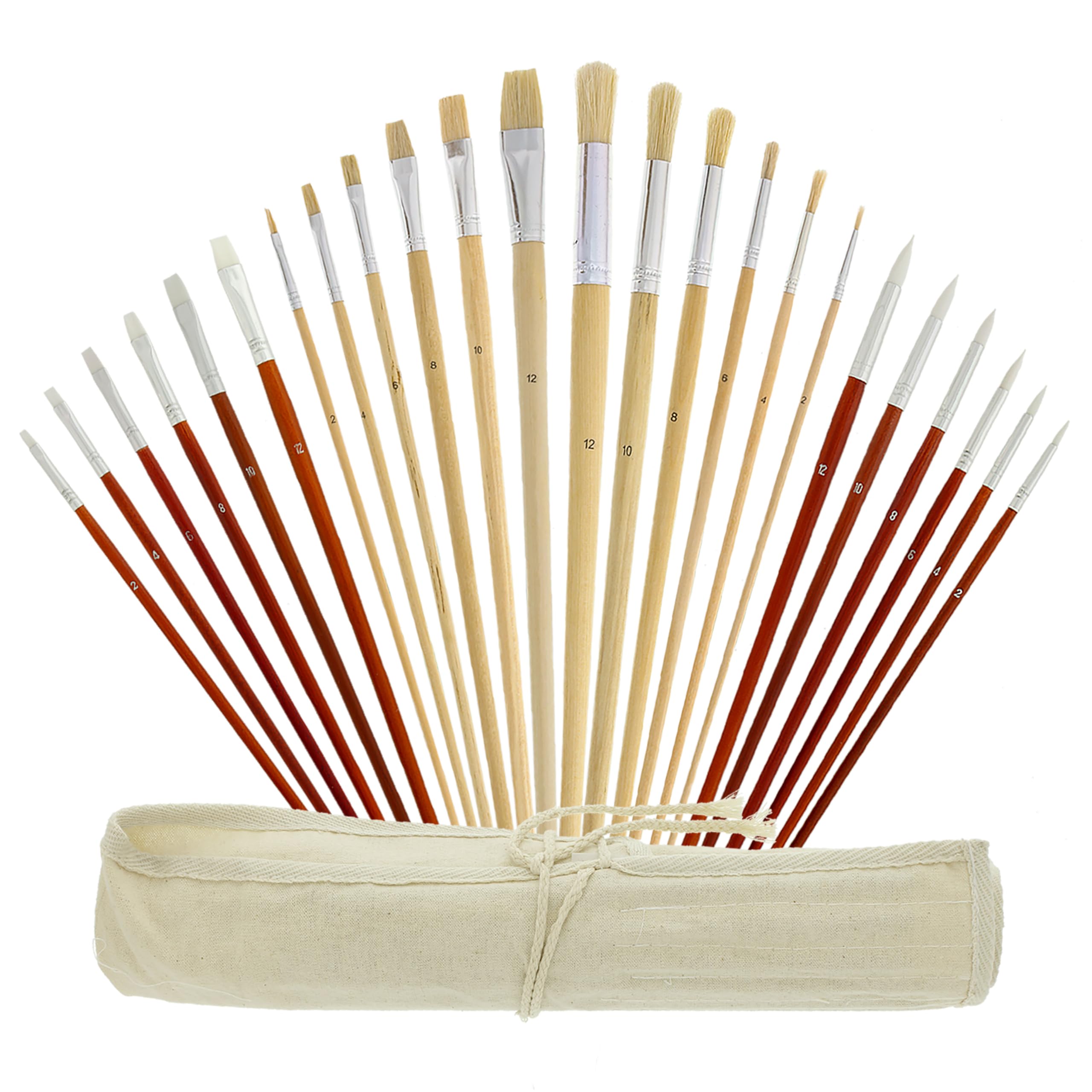 U.S. Art Supply 24-Piece Oil & Acrylic Brush Set