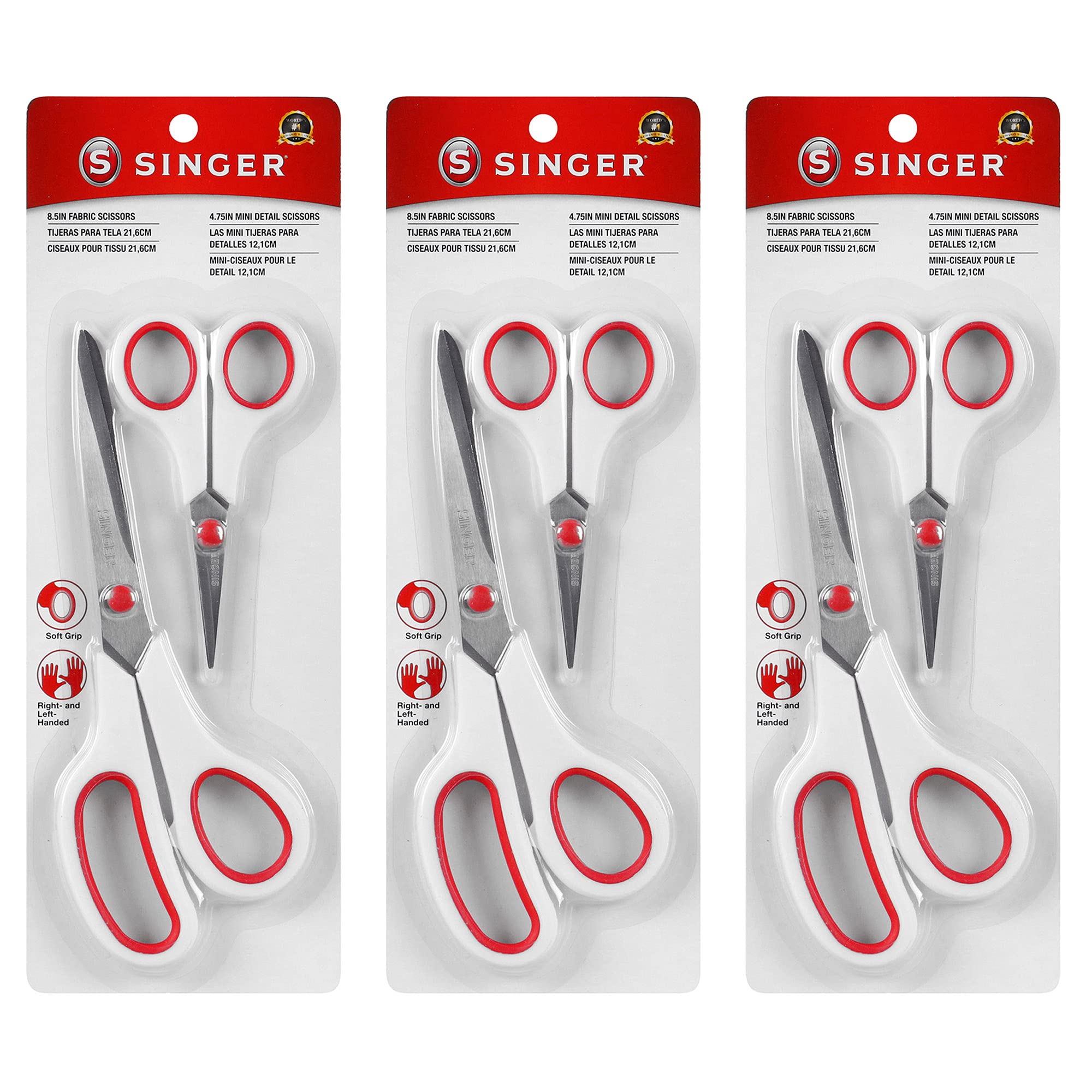 SINGER Sewing and Craft Scissors, 3-Pack