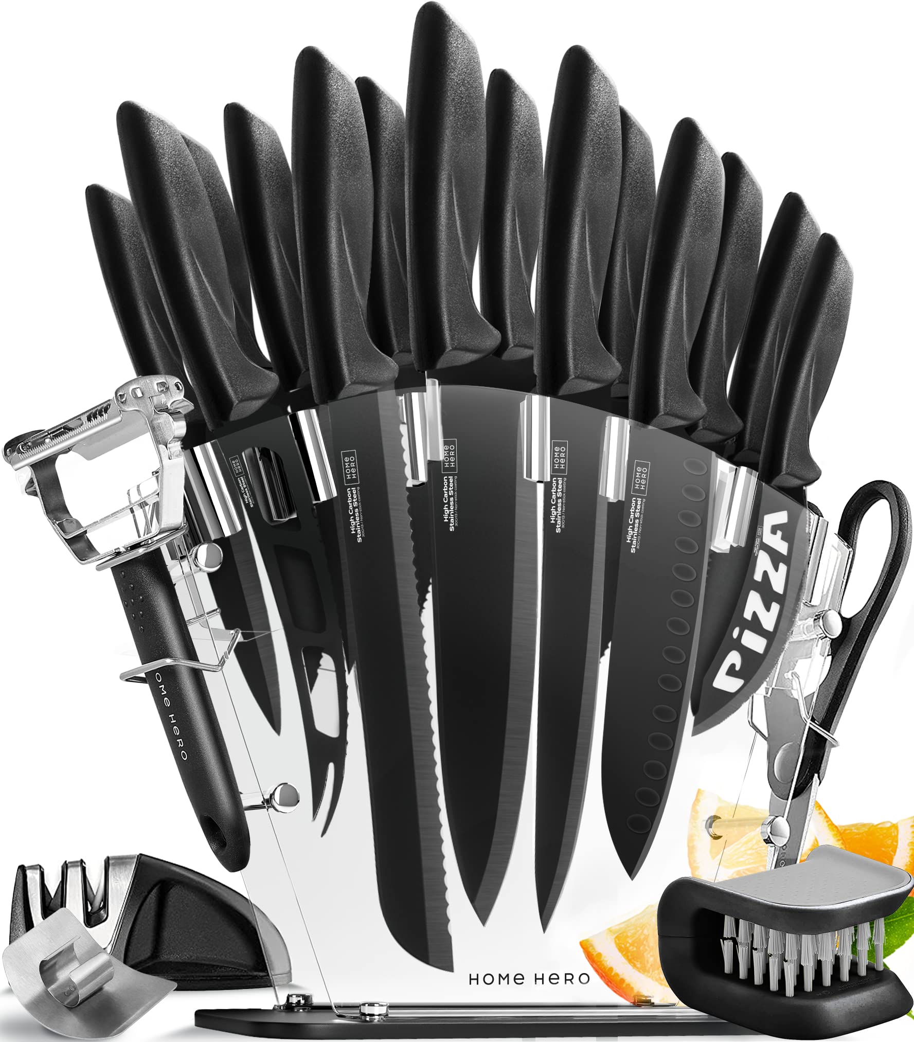 Home Hero Kitchen Knife Set, 20 Pc