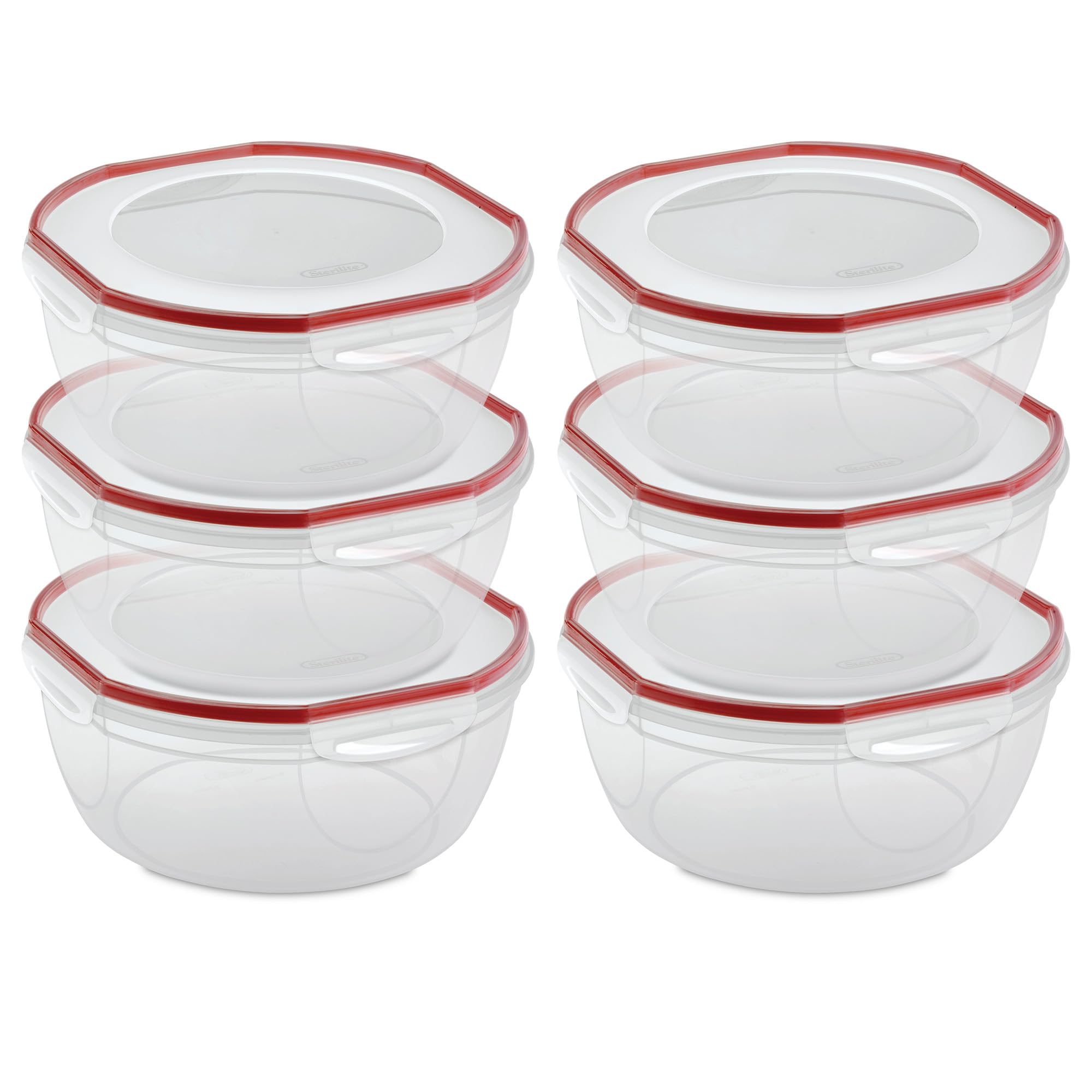 Sterilite Ultra-Seal 8.1-Qt Bowl, 6-Pack