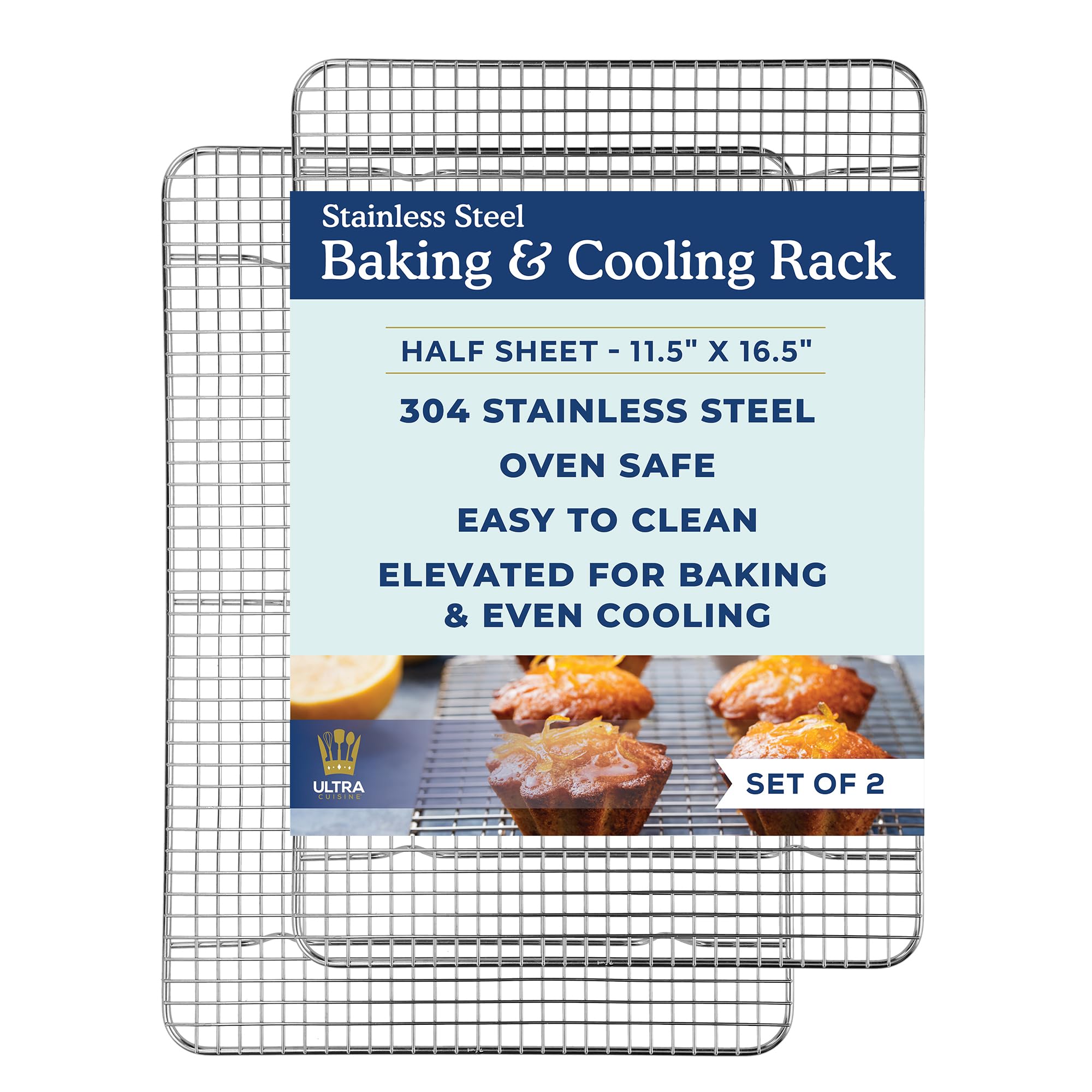 Ultra Cuisine Stainless Steel Cooling Rack Set of 2