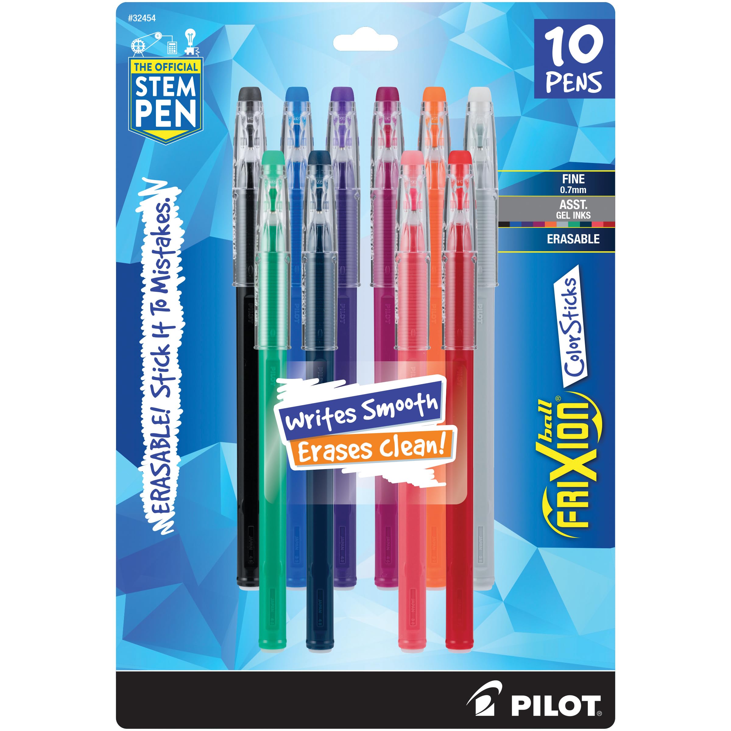 PILOT FriXion ColorSticks, 10-Pack
