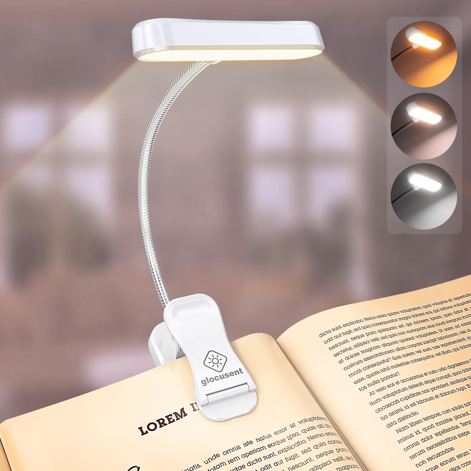 Glocusent Horizontal ET-Head Book Light