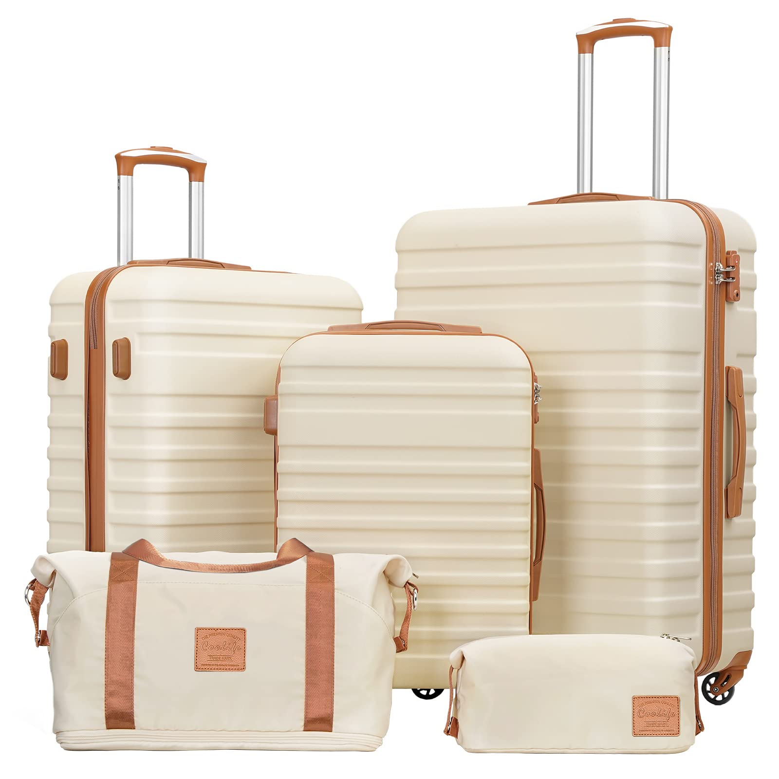 Coolife 5-Piece ABS Luggage Set