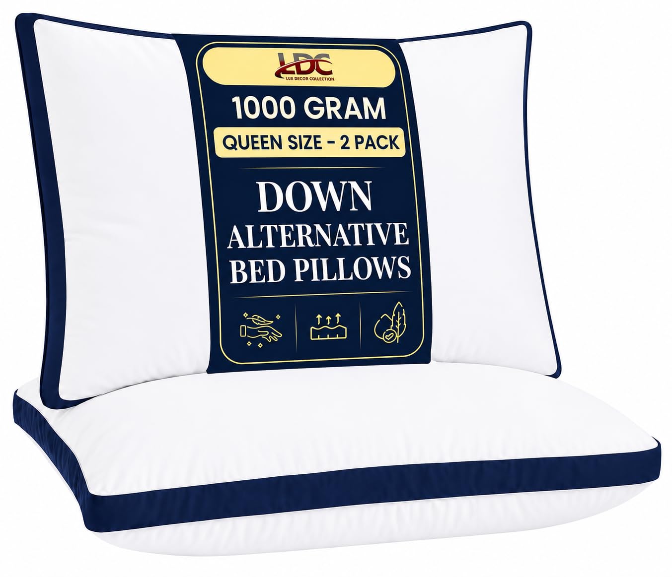 LUX Décor Queen Cooling Gusseted Pillows