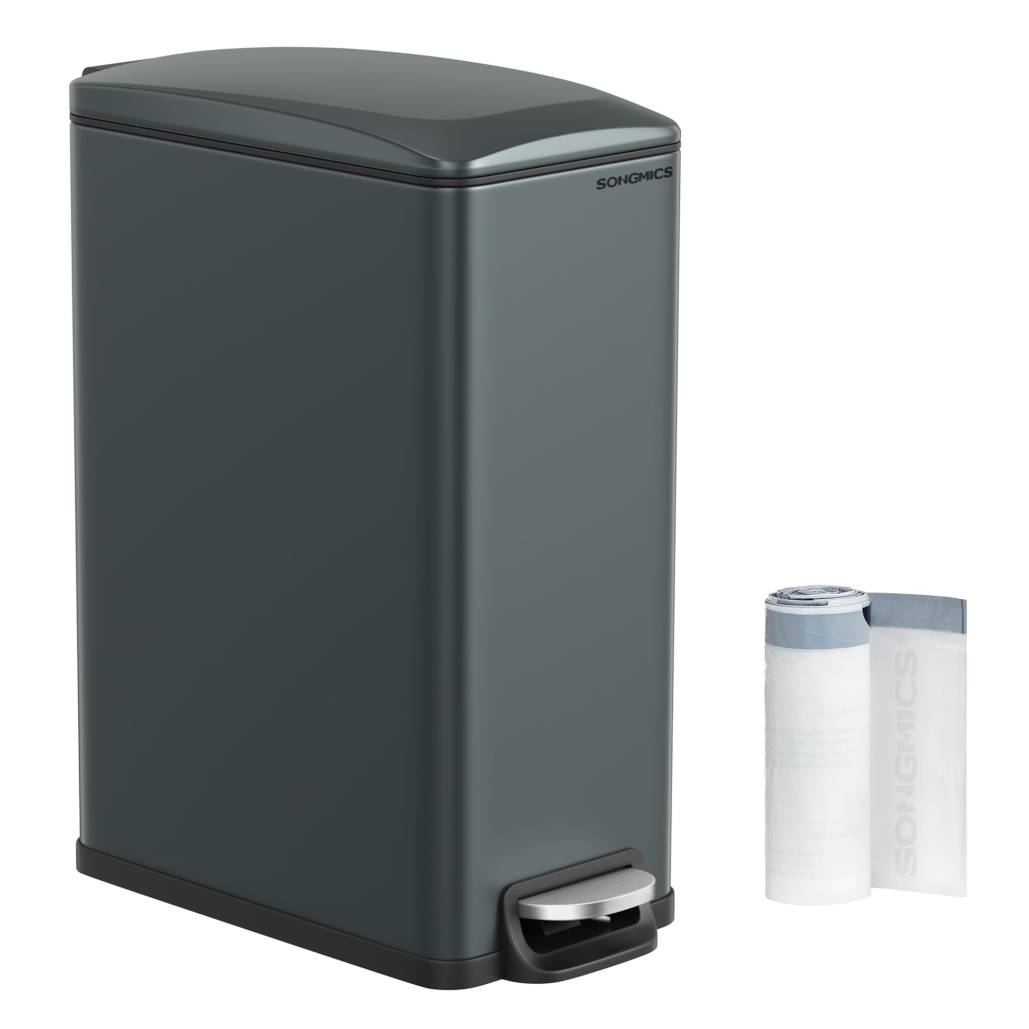 SONGMICS Slim 13-Gallon Trash Can