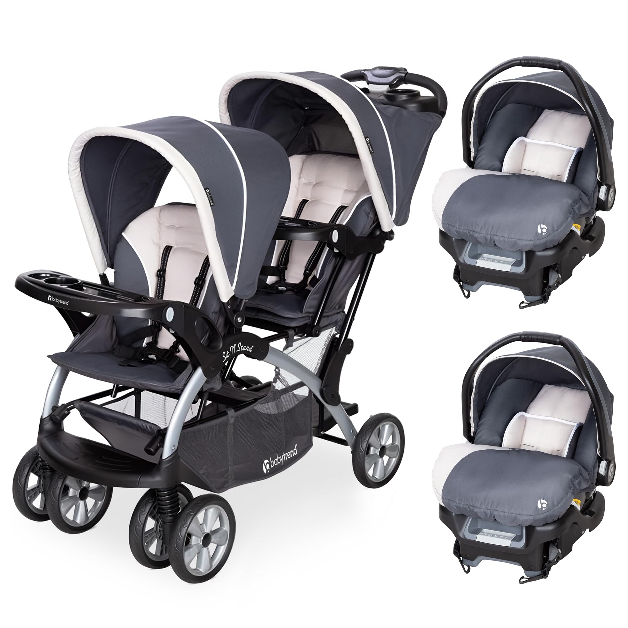 Baby Trend Double Stroller and 2 Car Seat Combo