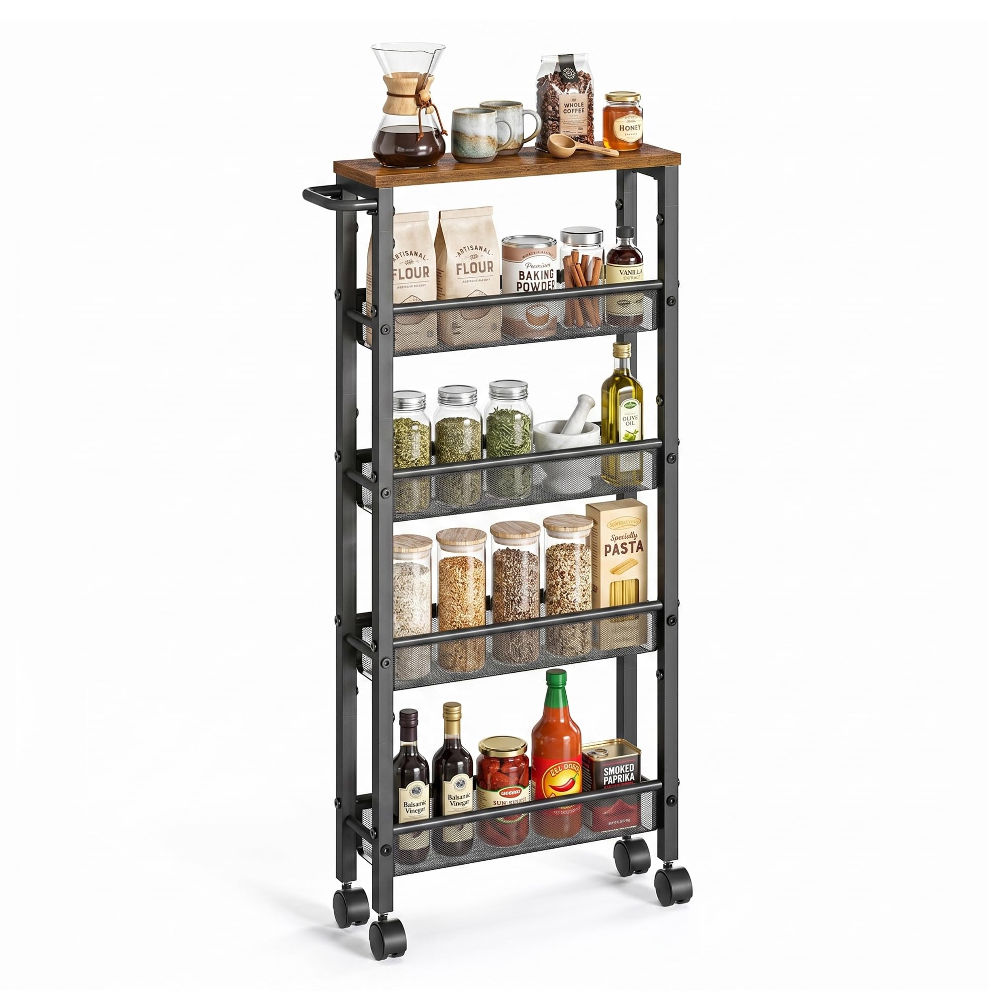 SONGMICS HOME 5-Tier Slim Rolling Cart
