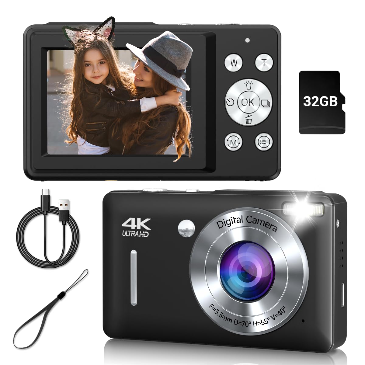 Digital Camera 44MP Compact Camera