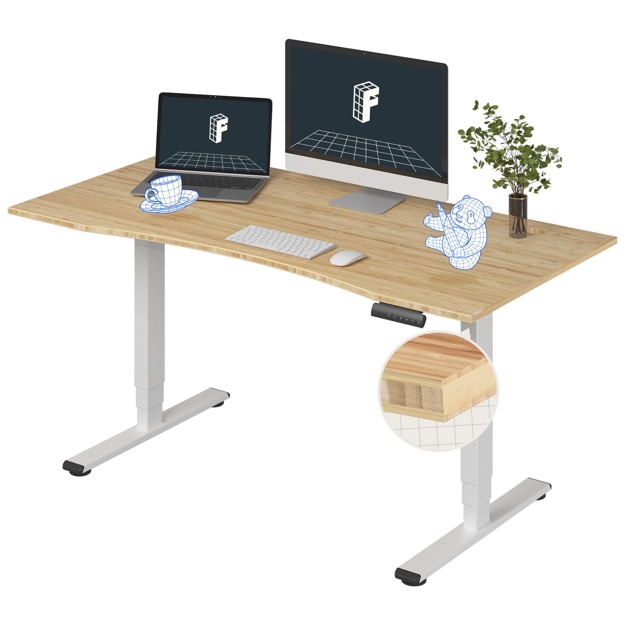 FlexiSpot E6 Bamboo Standing Desk